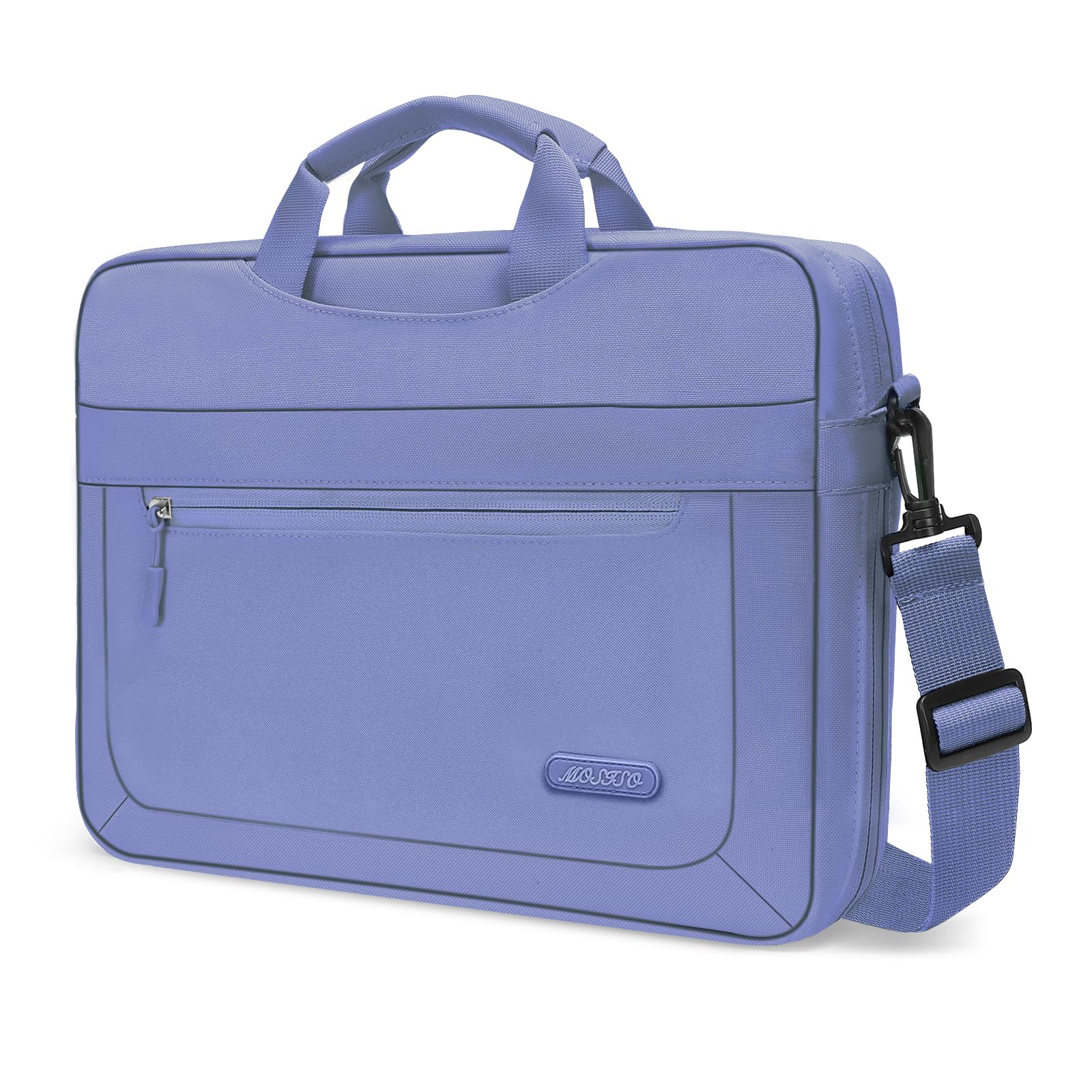 MOSISO Laptop Shoulder Bag for MacBook Air/Pro 13-13.3 inch & MacBook Pro 14 inch M1/M2/M3 (2021-2023) - Adjustable Depth Bottom, Lavender Gray - Perfect for Work, Travel & College Commute