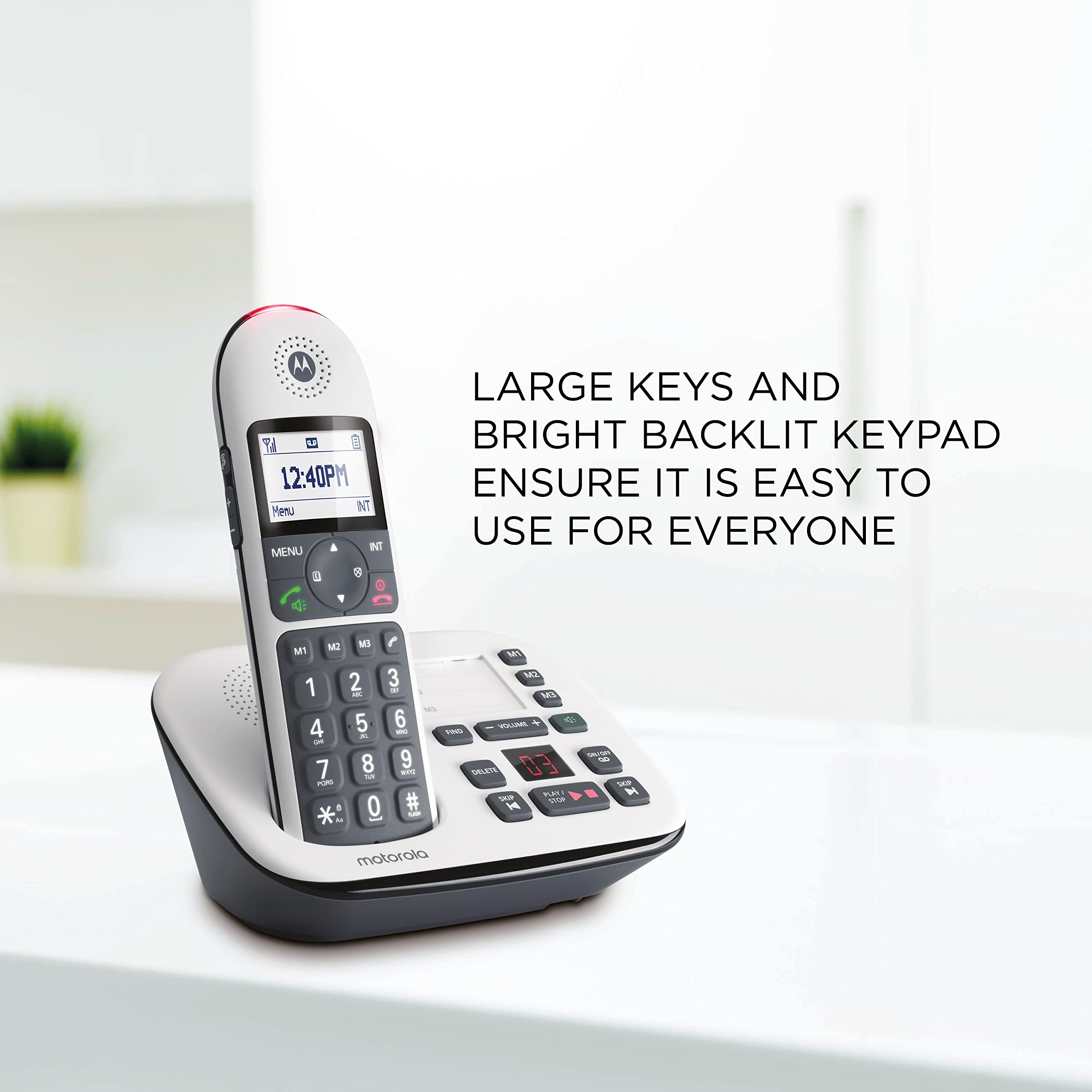 Motorola CD5013 DECT 6.0 Cordless Phone System with Answering Machine | 3 Handsets | Call Block & Volume Boost | Ideal for Home & Office Use