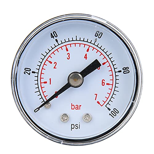 Wika Water Pressure Gauge 0-100psi (0-7bar) - Air & Oil Compatible Manometer for Industrial, HVAC & Hydraulic Systems