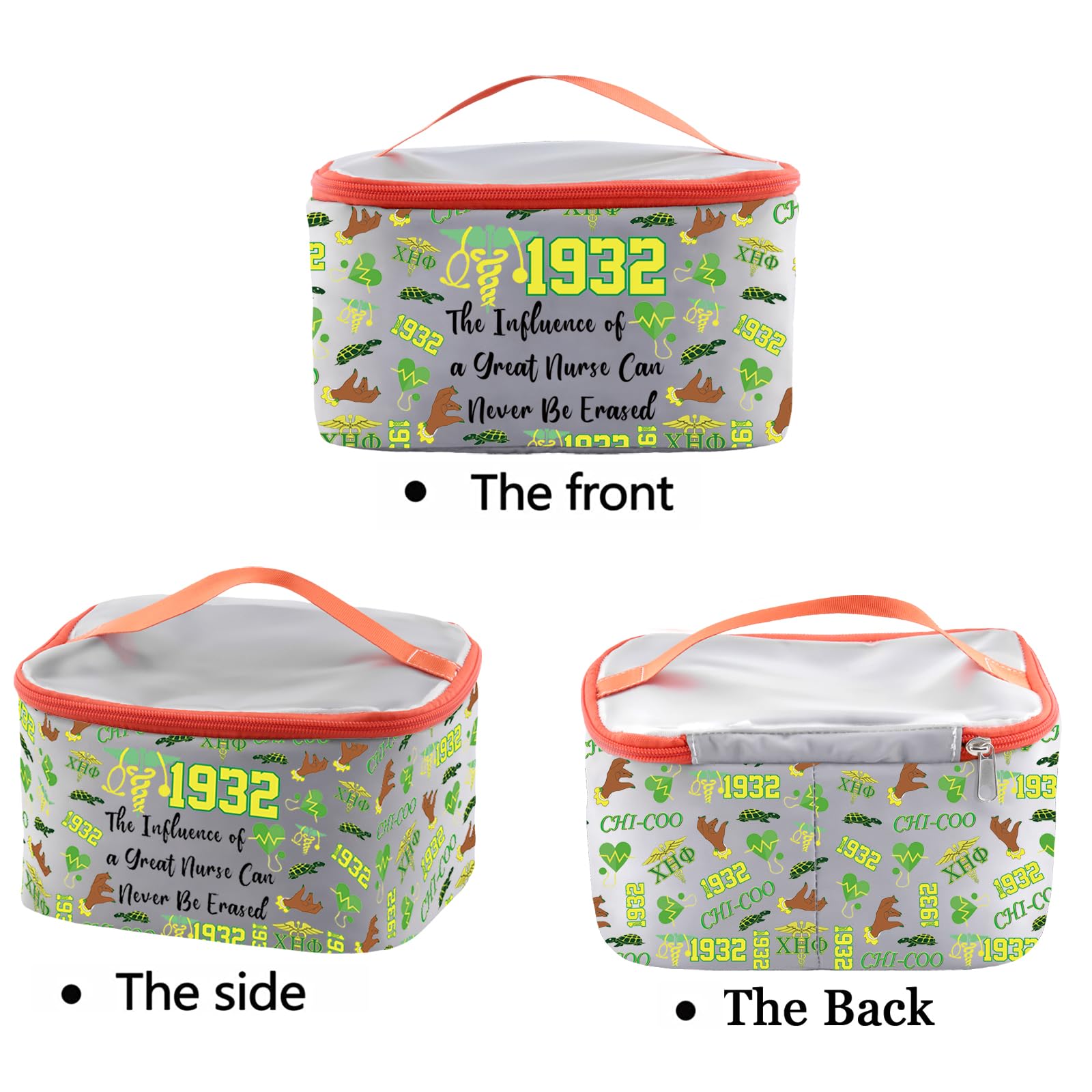 Chi Eta Nursing Sorority Gift for Nurses - Premium Makeup Organizer Bag | Perfect Nurse Sorority Paraphernalia & Chi Eta Nurse Day Present | Great for Clinicals, Travel, and Daily Cosmetics Storage