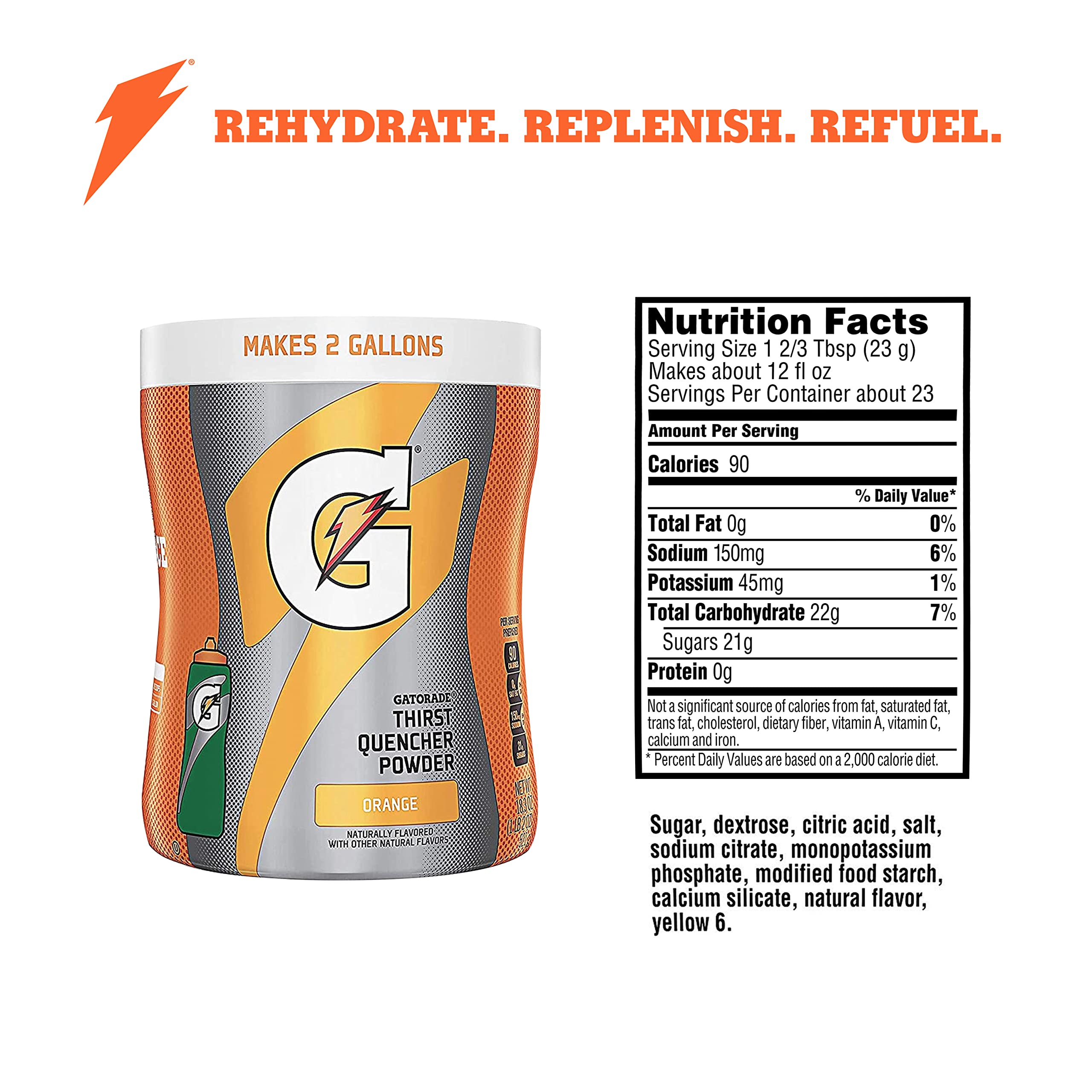Gatorade Thirst Quencher Orange Sports Drink Powder - 1.14 lb (Pack of 12) | Electrolyte Replenishment for Athletes | Perfect for Workouts, Running & Post-Exercise Recovery