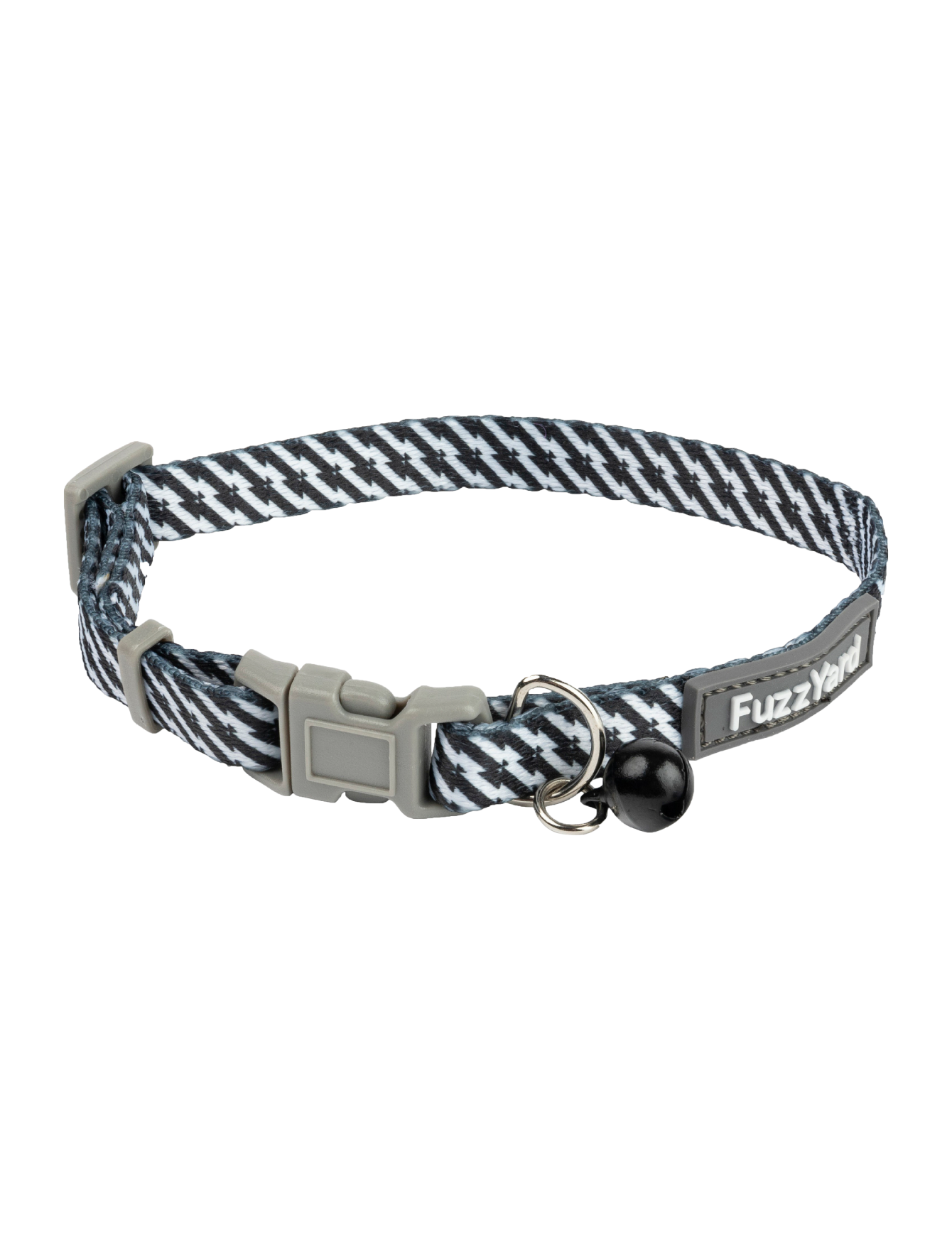 Fuzzyard Cat Collar with Bell - Adjustable Breakaway Safety Collar for Cats & Kittens (Black/White) - Perfect for Indoor & Outdoor Use, Daily Walks, and Pet Identification