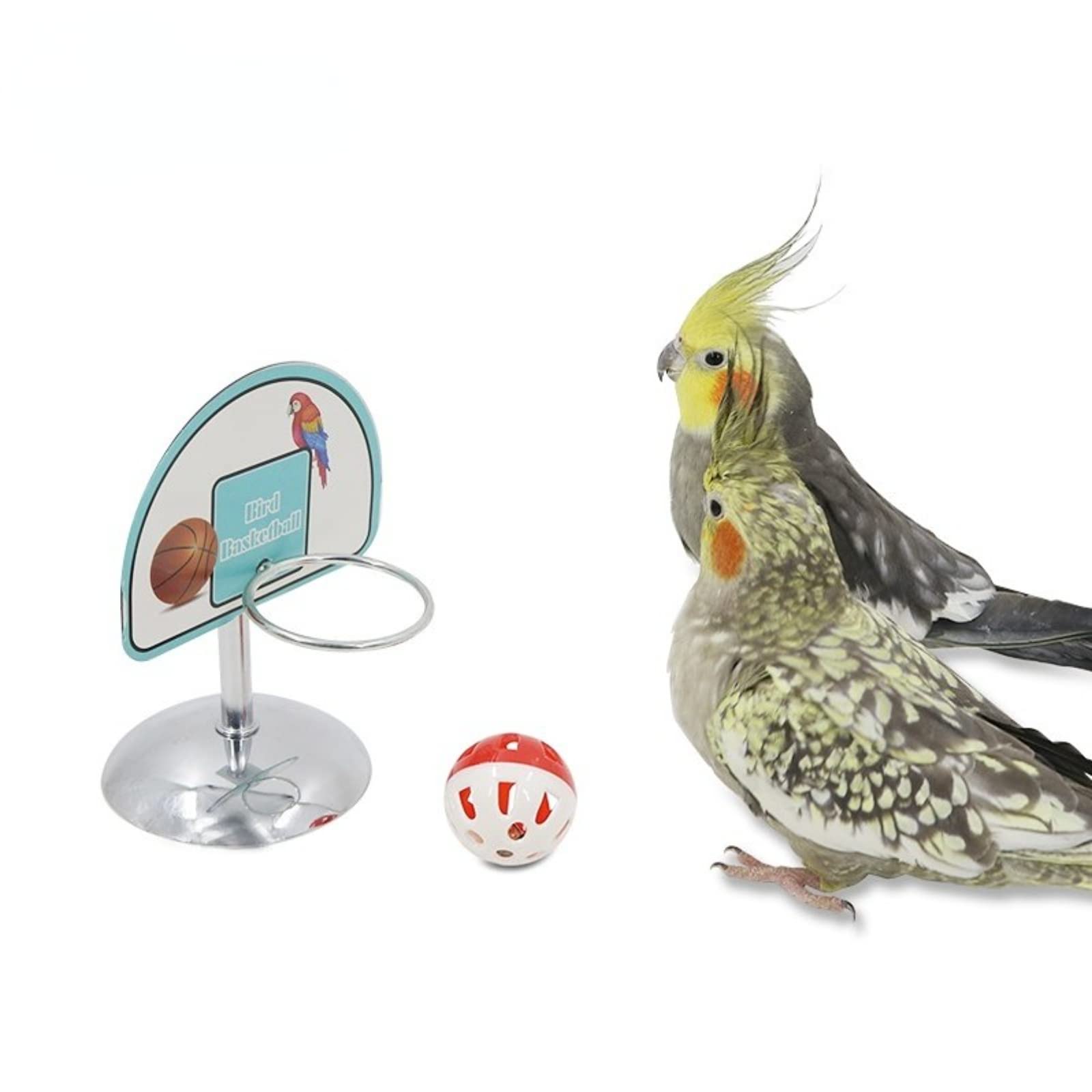 Parrot Training Toys - Interactive Bird Basketball Stacking Rings with Screw Base | Colorful Chewable Foraging Toys for Intelligence Development | Perfect for Cockatiels, Conures & Large Parrots | Cage & Playground Enrichment Activity