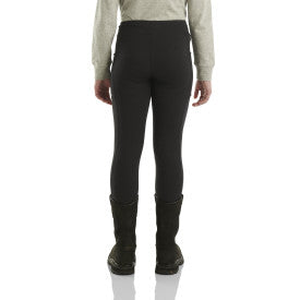 Youth Girls Fitted Utility Leggings - Caviar Black | Stretchy Comfort Pants for School, Sports & Everyday Wear