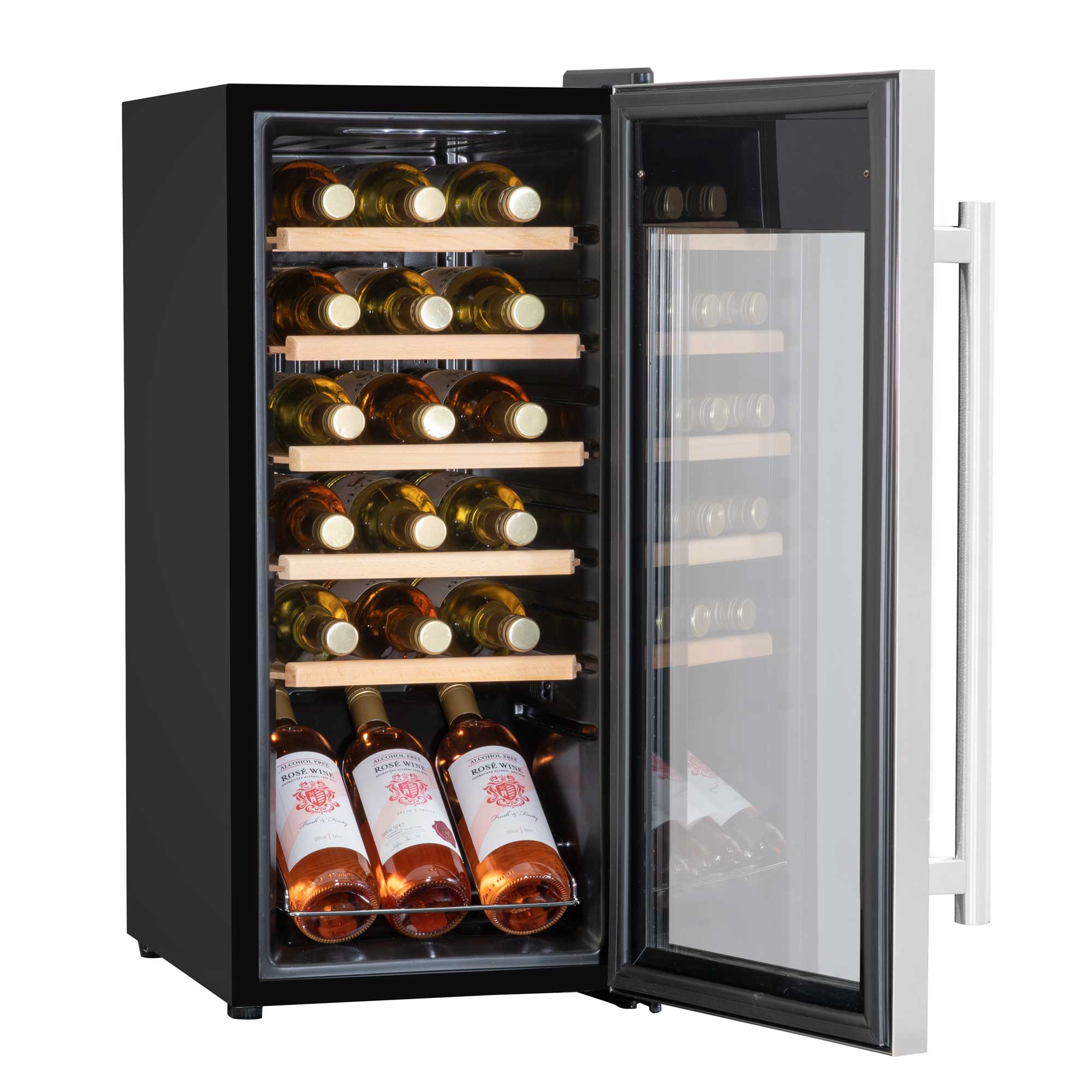 Baridi 18 Bottle Wine Cooler Refrigerator - Touch Screen Controls, LED Lighting, Stainless Steel Design - Perfect for Home Bars, Restaurants, and Wine Cellars - Model DH29