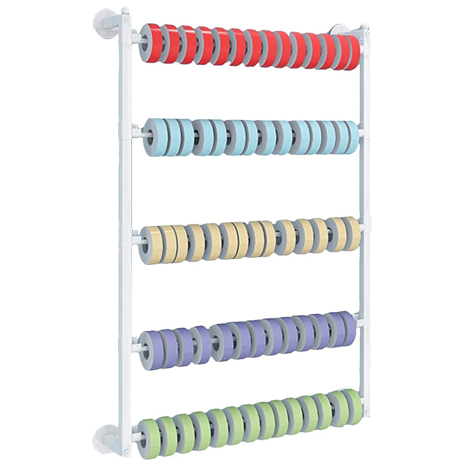 5-Tier Heavy Duty Steel Wall Mounted Scarf & Ribbon Display Stand - Organizer for Wrapping Paper, Shawls, Cloth Storage - Perfect for Flower Shops, Home Decor & Retail Store Organization (Ideal for Craft Rooms, Boutique Displays & Gift Wrapping Stations)