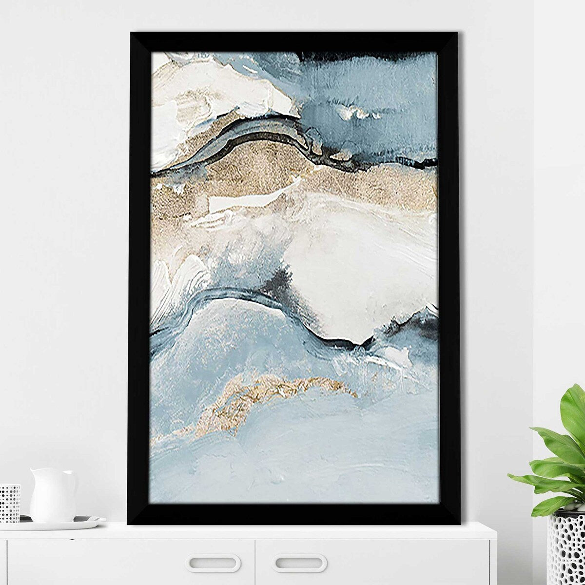Blue Crystalline Print Acrylic Wall Art - Modern Home Decor for Living Room, Bedroom & Office