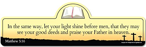 Matthew 5:16 Bible Verse Sign - Let Your Light Shine Wall Decor for Home & Church