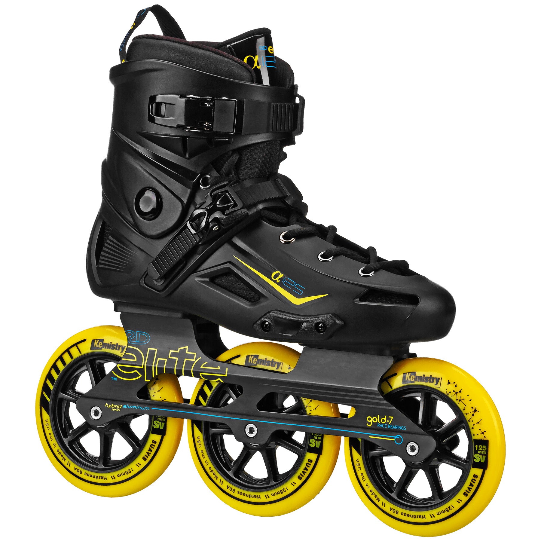 Alpha 125mm 3-Wheel Inline Skates for Adults - High-Speed Performance Rollerblades for Fitness, Outdoor & Urban Skating