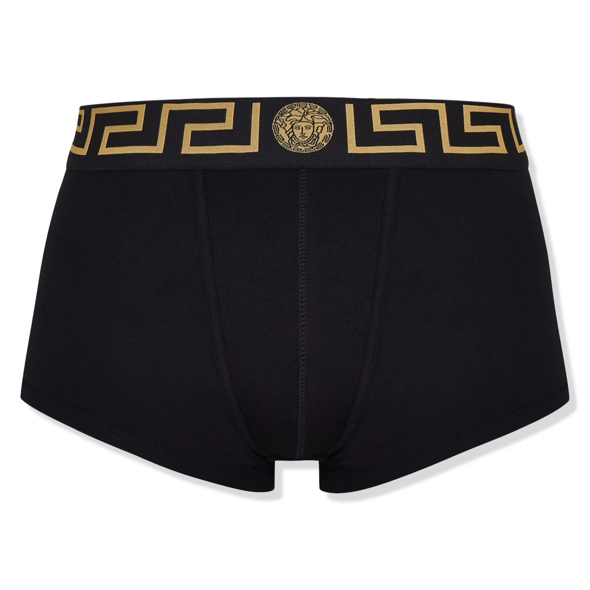 Versace Icon Greca Waistband Black Trunks 2-Pack - Luxury Men's Swimwear for Pool, Beach & Vacation