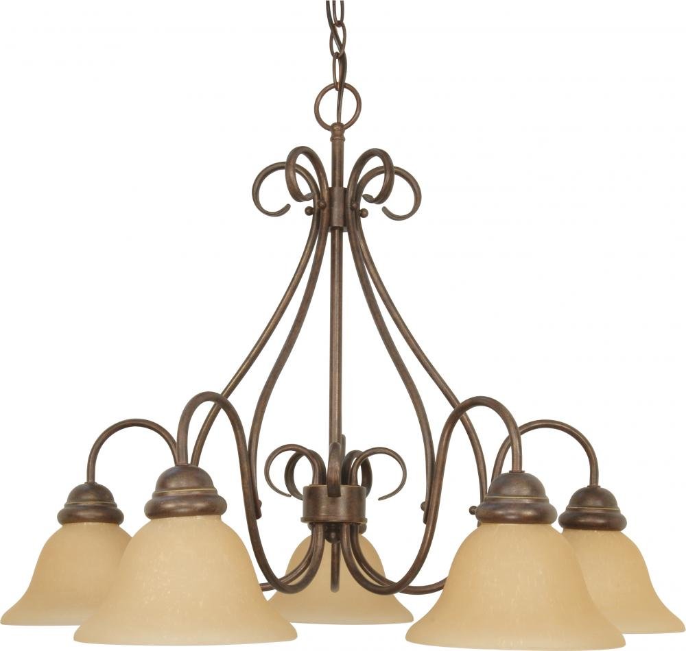 Nuvo Lighting 60/1024 Five Light Chandelier in Sonoma Bronze - Elegant Dining Room & Bedroom Ceiling Light Fixture for Modern Home Decor