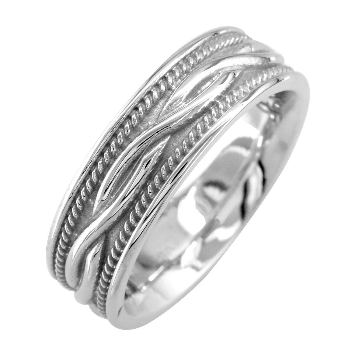 Sterling Silver 8mm Wide Infinity Wedding Band with Rope Design - Perfect for Anniversaries, Engagements & Romantic Gifts