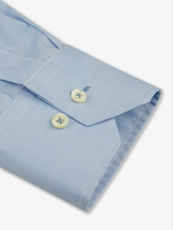 Premium STENSTROMS Blue Solid Dress Shirt for Men - Classic Slim Fit Formal Business Shirt - Perfect for Office, Interviews & Special Occasions