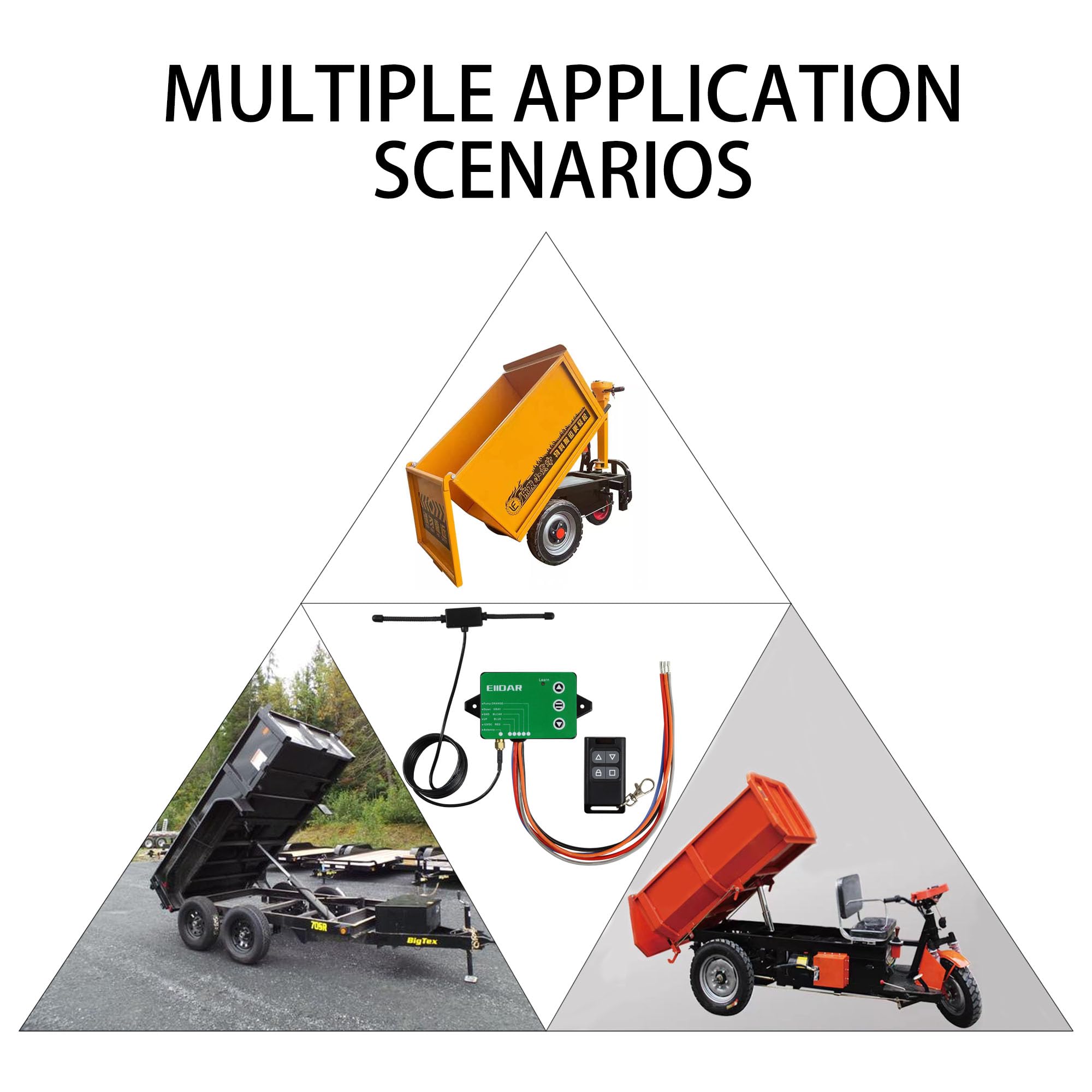 Wireless Dump Trailer Remote Control for 3-Wire & 4-Wire Hydraulic Systems - Heavy Duty Waterproof Truck Accessory for Construction & Farming Use