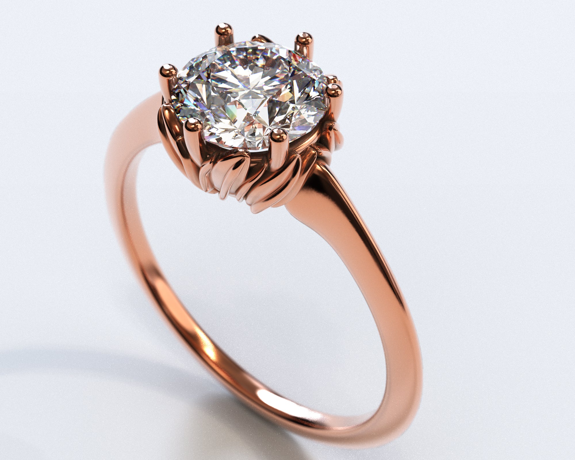 1.5 Carat Floral Rose Gold Halo Moissanite Engagement Ring for Women - Perfect for Proposals, Weddings & Anniversaries