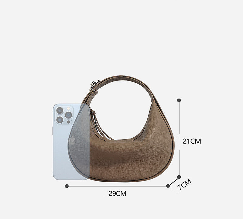 Stylish Crescent Leather Shoulder Bag for Women - Fashionable Crossbody Purse with Adjustable Strap - Perfect for Work, Travel & Everyday Use
