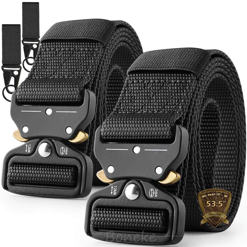 Tactical Belt for Men - Military Nylon Web Belt with Heavy Duty Quick Release Buckle - Police Duty Belt for Military Training & Outdoor Activities - Perfect for Hiking, Camping & Tactical Gear