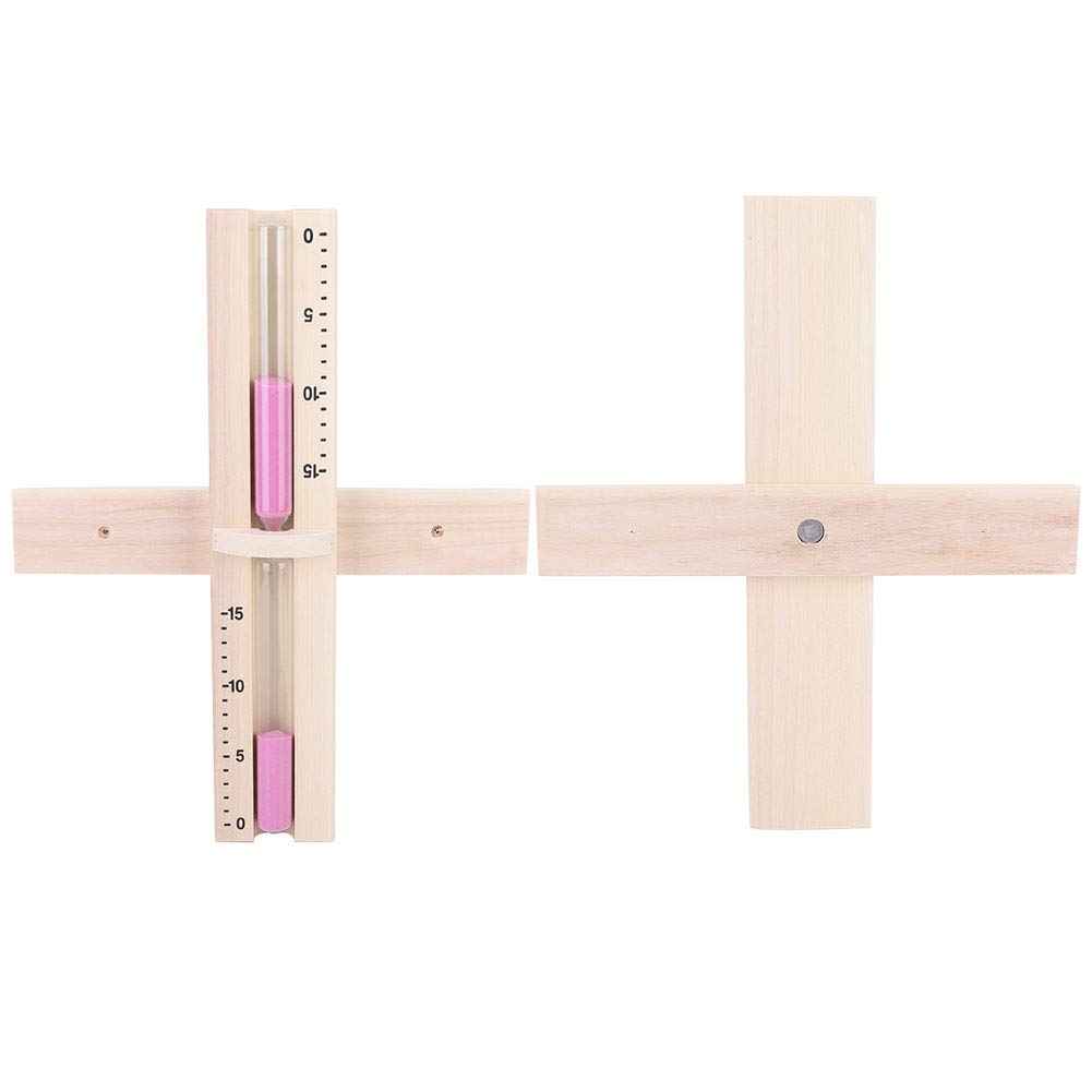 15-Minute Sauna Sand Timer Hourglass - Wooden Wall-Mounted Sauna Clock with Pink Sands for Home Spa, Steam Room & Relaxation Therapy