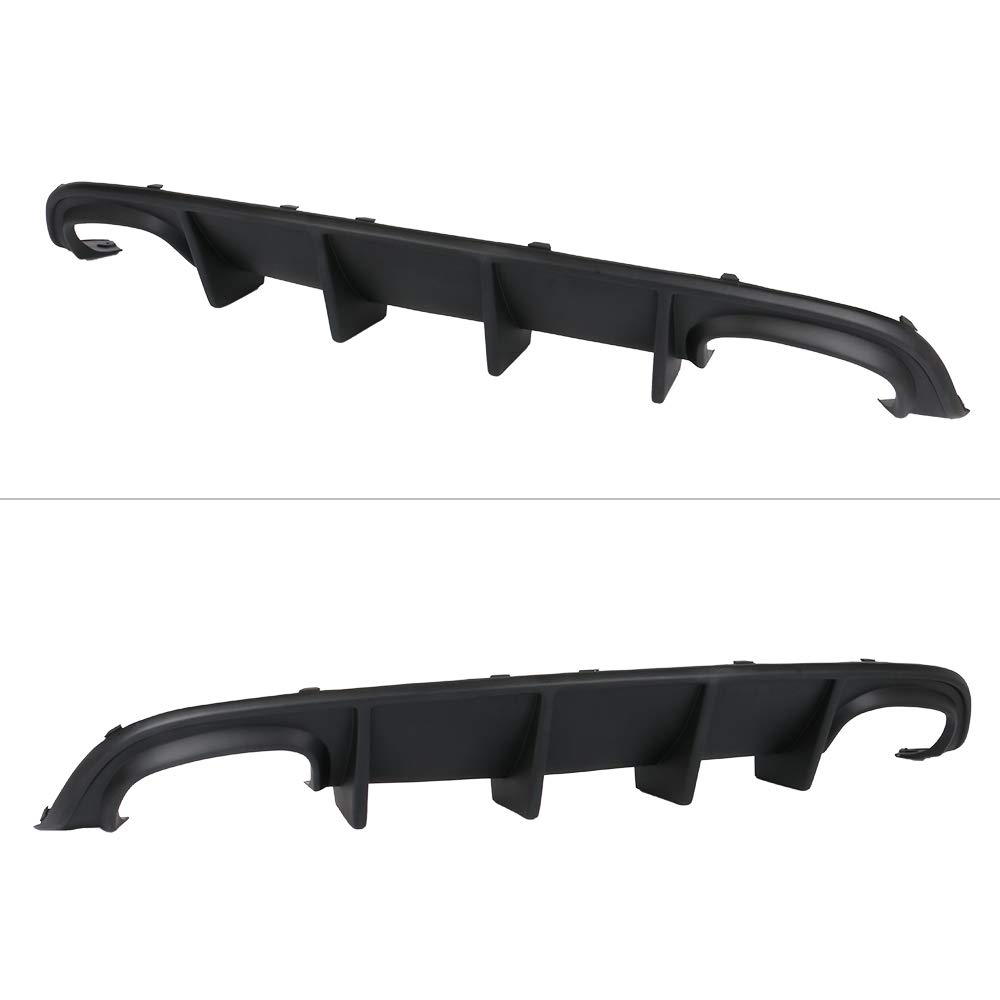 IKON MOTORSPORTS Rear Diffuser & Side Skirts for 2015-2023 Dodge Charger SRT - Quad Exhaust Unpainted PP 4-Fin Rear Lip Spoiler Valance - Aggressive Styling Upgrade for Street & Track Performance