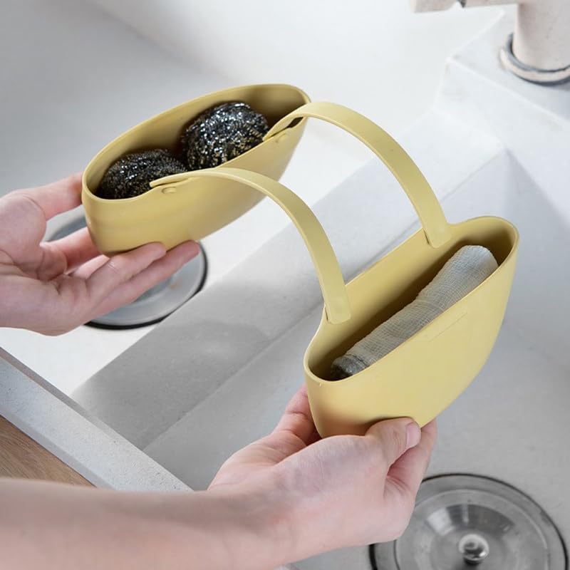 AOYEAH Kitchen Sink Sponge Holder - Single Layer Drain Basket for Bathroom & Kitchen - Hanging Organizer for Sponges, Soap & Cleaning Tools - Perfect for Sink Organization & Clutter-Free Countertops