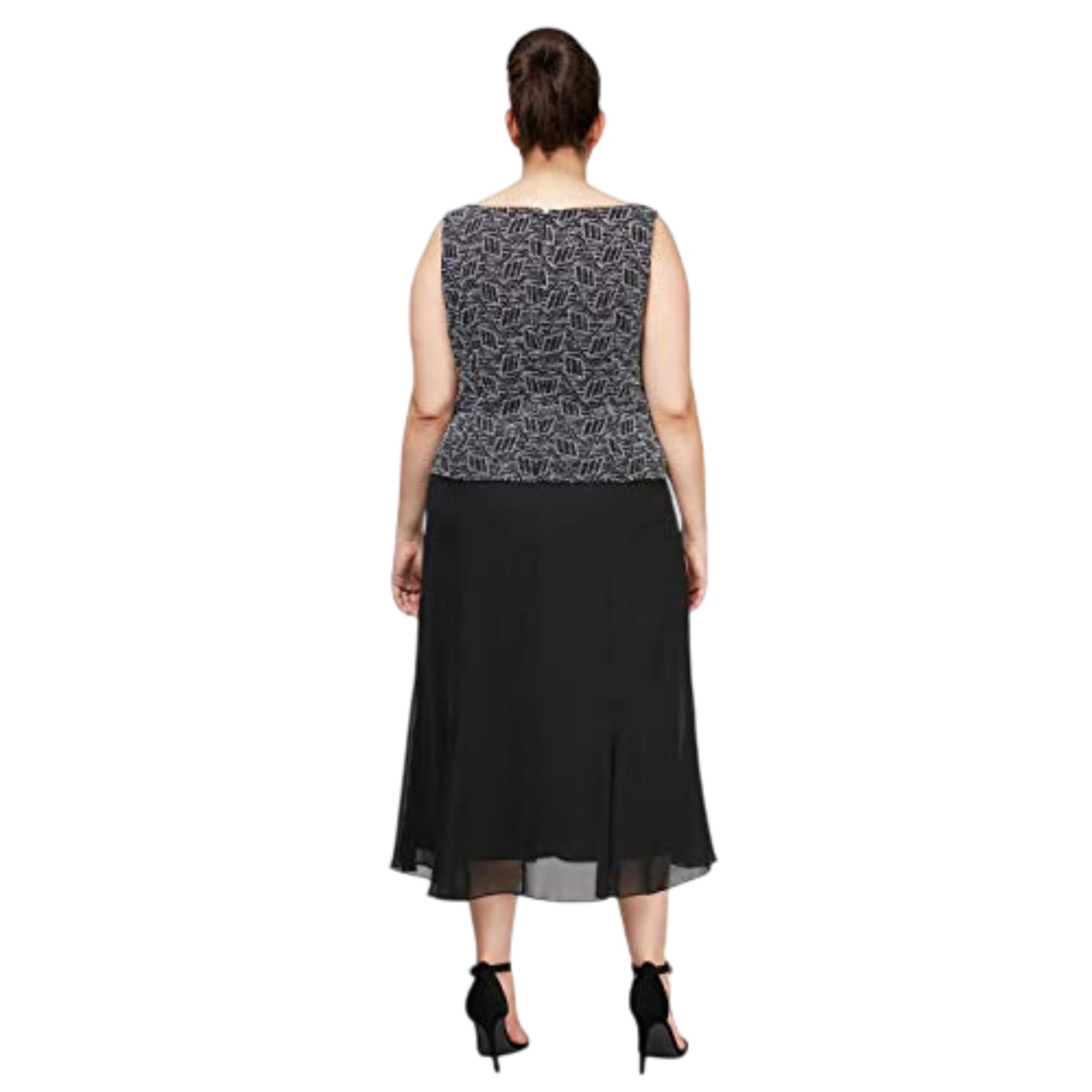 Alex Evenings Women's Plus Size Tea-Length Mother of The Bride Jacket Dress for Wedding Guest, Formal Events & Special Occasions - Elegant Lace Appliqué Formal Attire for Weddings, Parties & Evening Galas