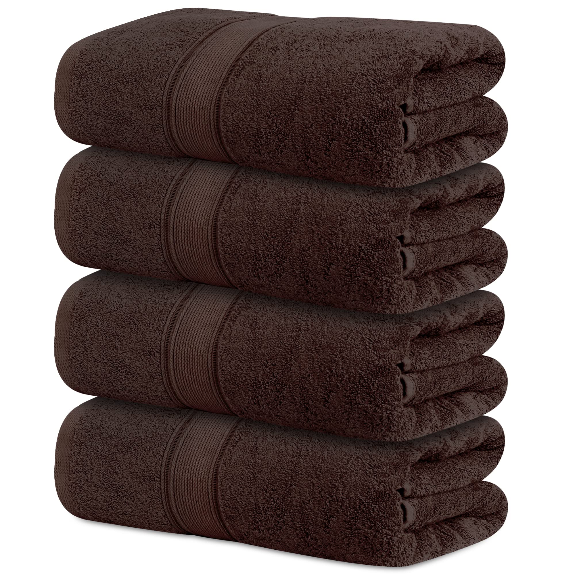 Premium 4-Piece XL Brown Bath Towels Set - 30