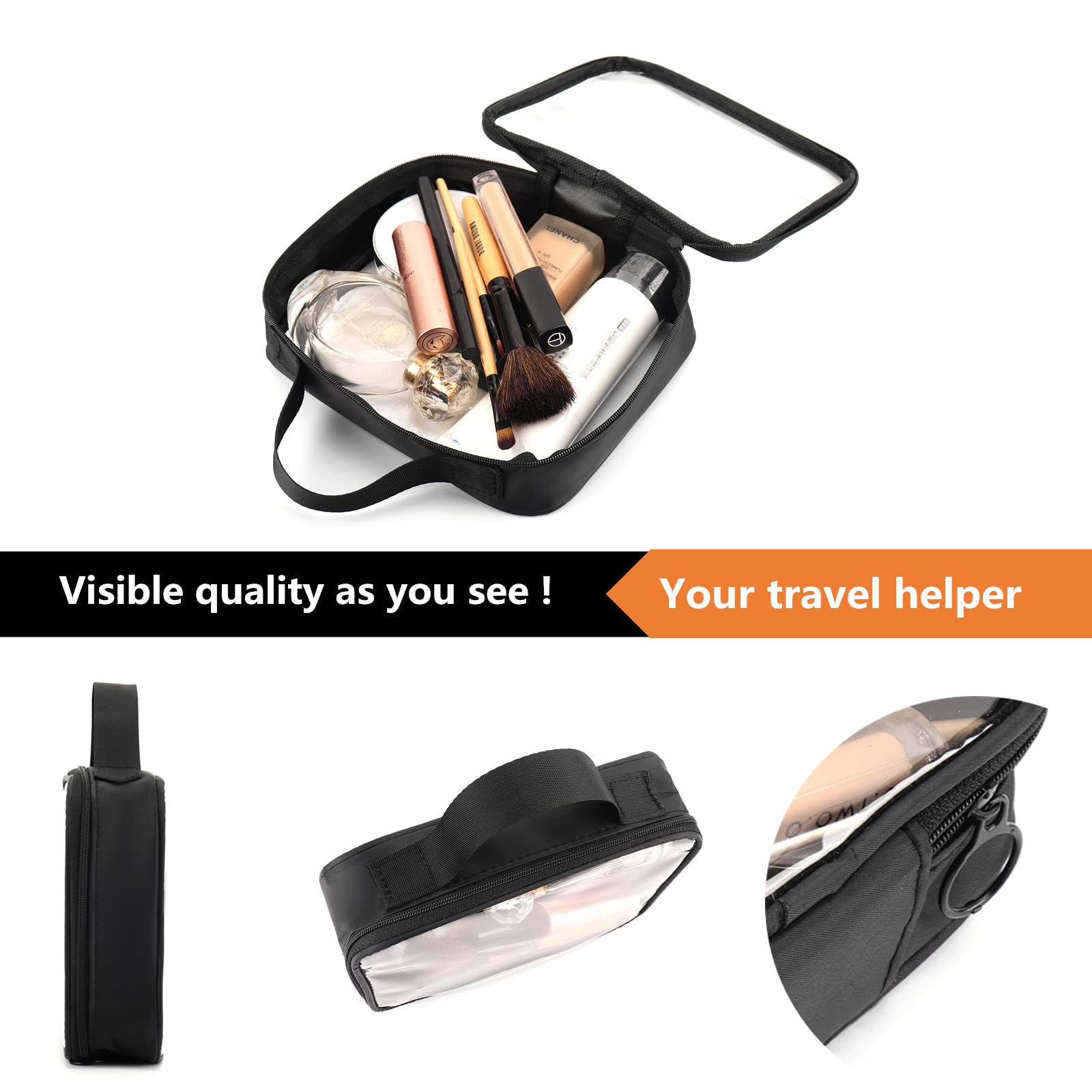 TSA Approved Clear Travel Toiletry Bags - 2 Pack Waterproof Plastic Cosmetic Pouch for Carry-on Liquids | Perfect for Air Travel, Vacation & Gym Essentials Organization