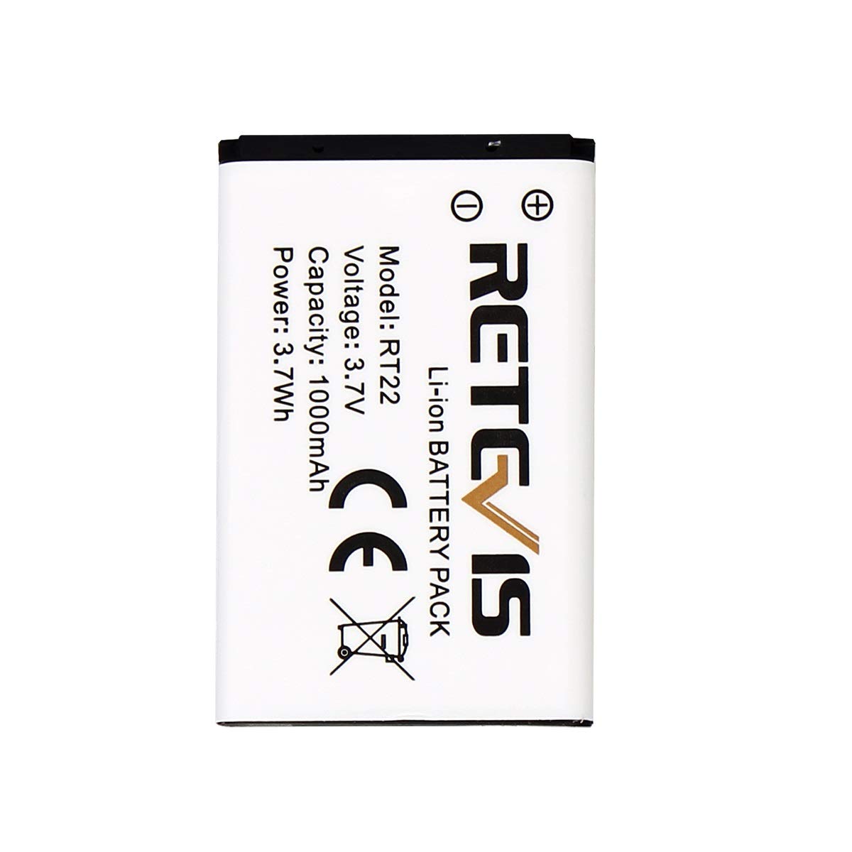 Original 3.7V 1000mAh Li-ion Battery for Retevis RT22 RT22S RT15 RT19 Walkie Talkies - 2 Pack | Replacement Battery Compatible with RT22 RT22S RT15 RT19 WLN KD-C1 Two Way Radios | Perfect for Outdoor Adventures, Construction Sites & Emergency Communication