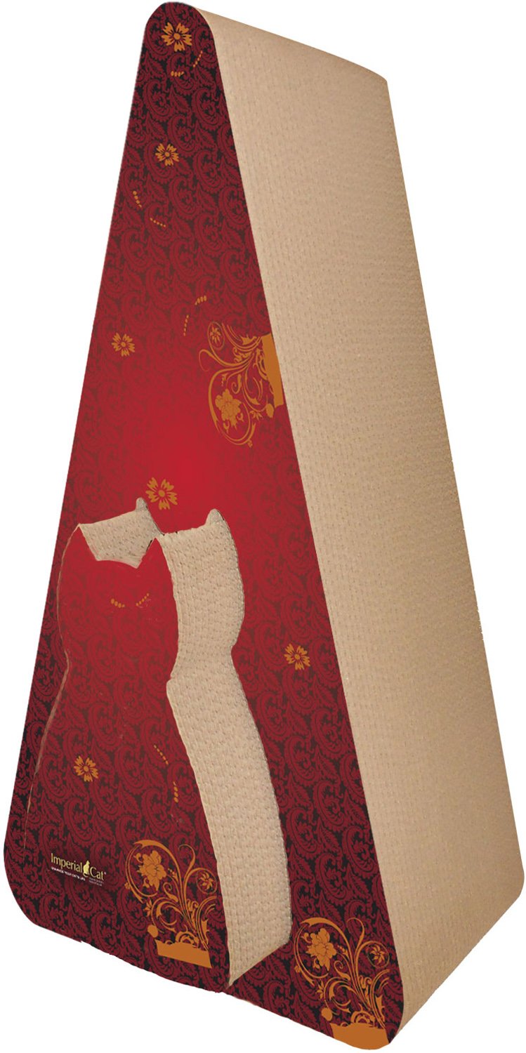 Giant Pyramid Scratch 'n Shape Cat Toy - Modern Red Interactive Pet Toy for Indoor Cats, Fun Stress Relief & Exercise for Kittens