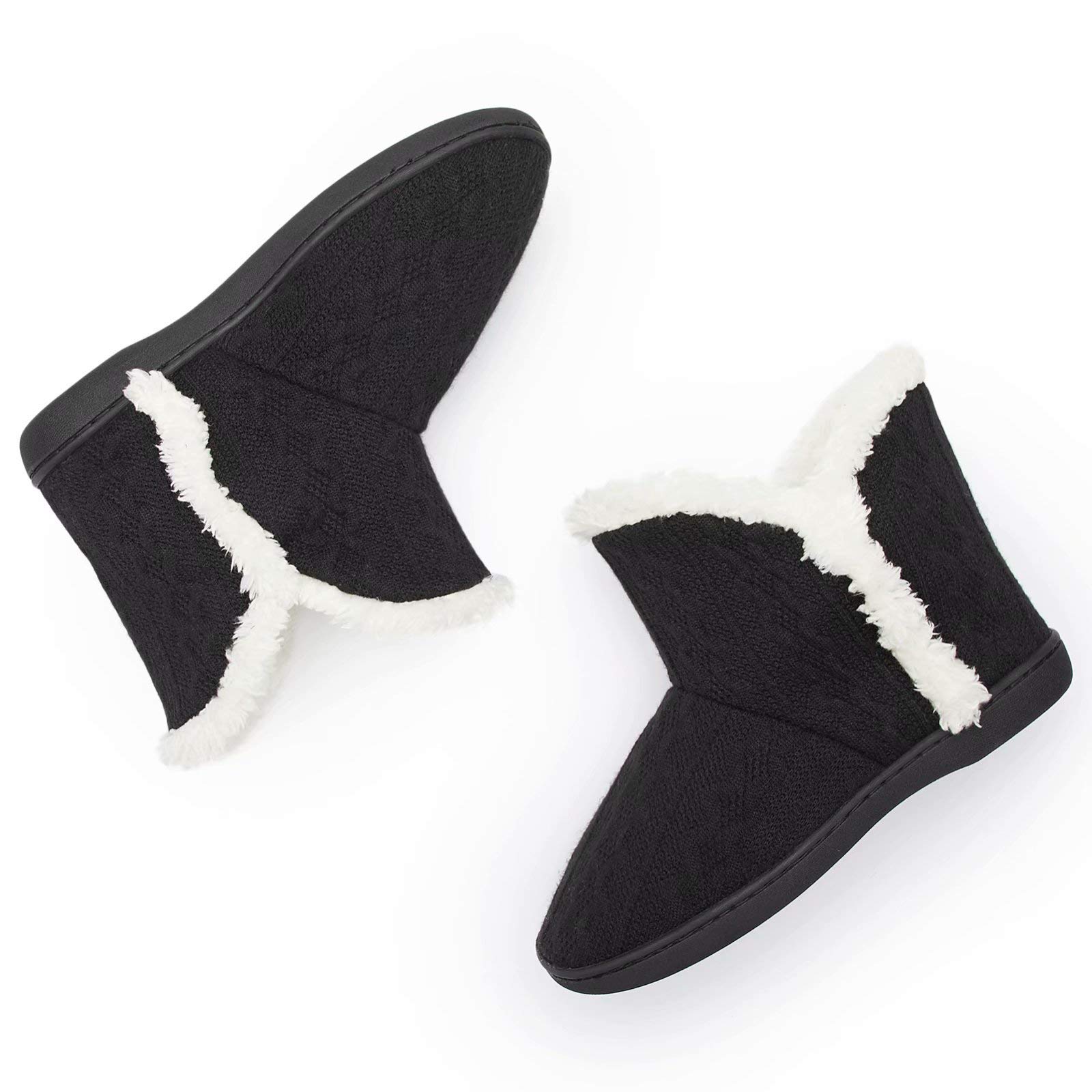 TUOBUQU Women's Cozy Fluffy Plush Bootie Slippers - Indoor/Outdoor Winter House Shoes for Warmth & Comfort - Perfect for Home, Office, and Cold Weather Wear