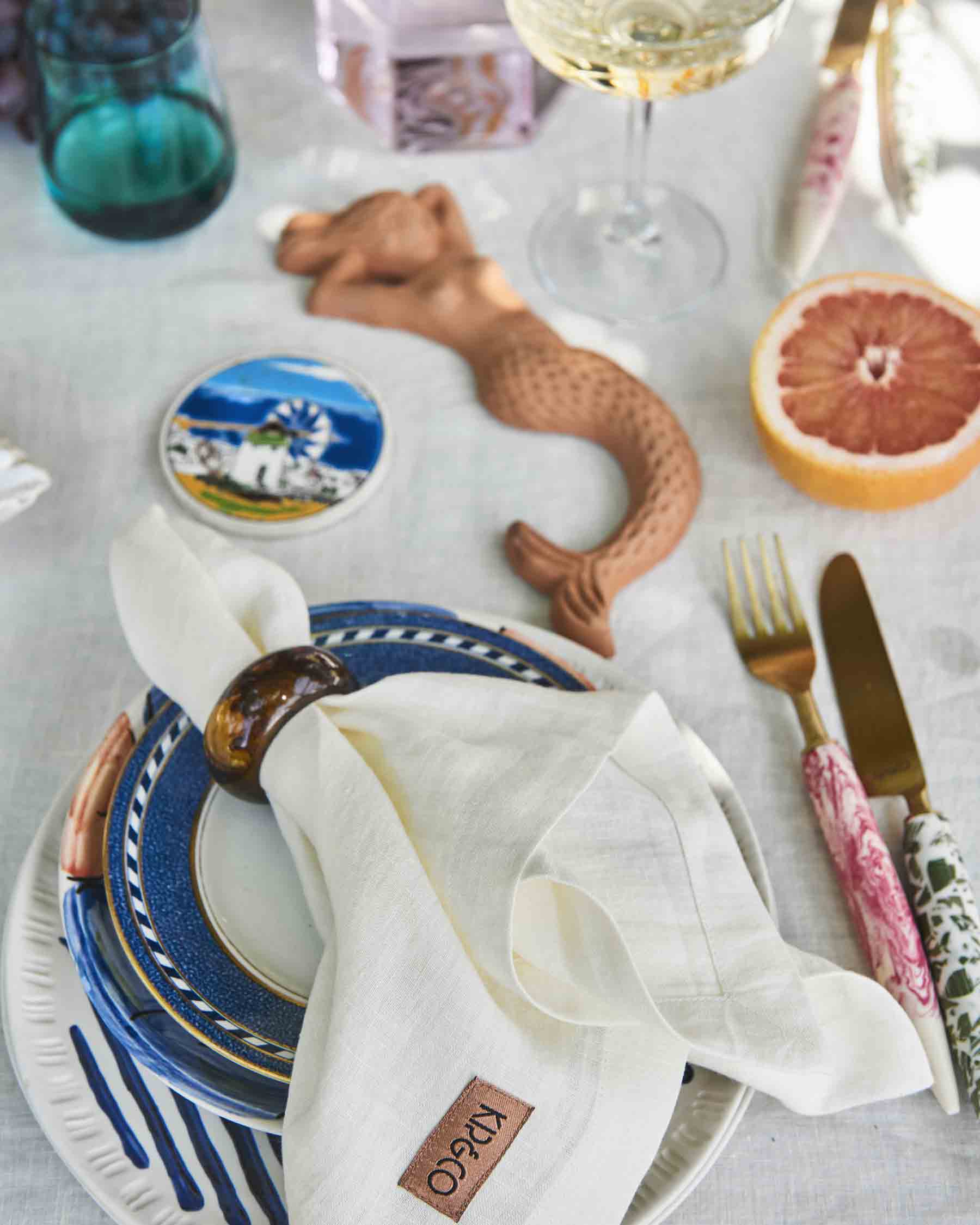 Premium Cloud Dancer Linen Napkin Set - 6-Piece Eco-Friendly Table Linens for Dinner Parties, Weddings & Home Decor