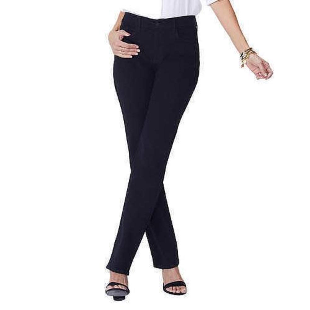 NYDJ Women's Marilyn Straight Leg Denim Jeans - Black, Size 12X32 - Comfortable Stretch Jeans for Work, Casual & Everyday Wear