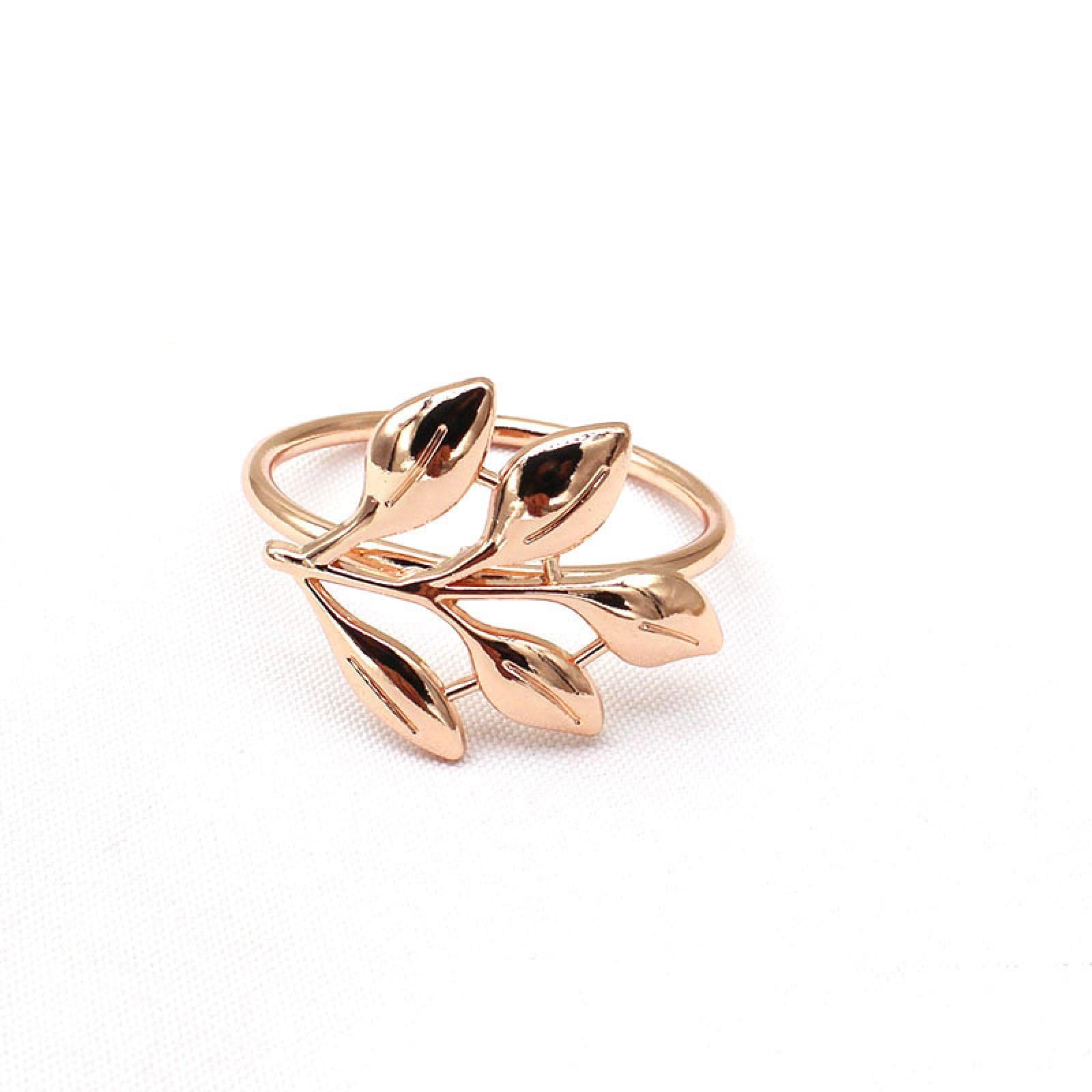 12-Pack Rose Gold Maple Leaf Napkin Rings - Elegant Hotel & Dining Table Decor for Weddings, Parties, and Holiday Gatherings