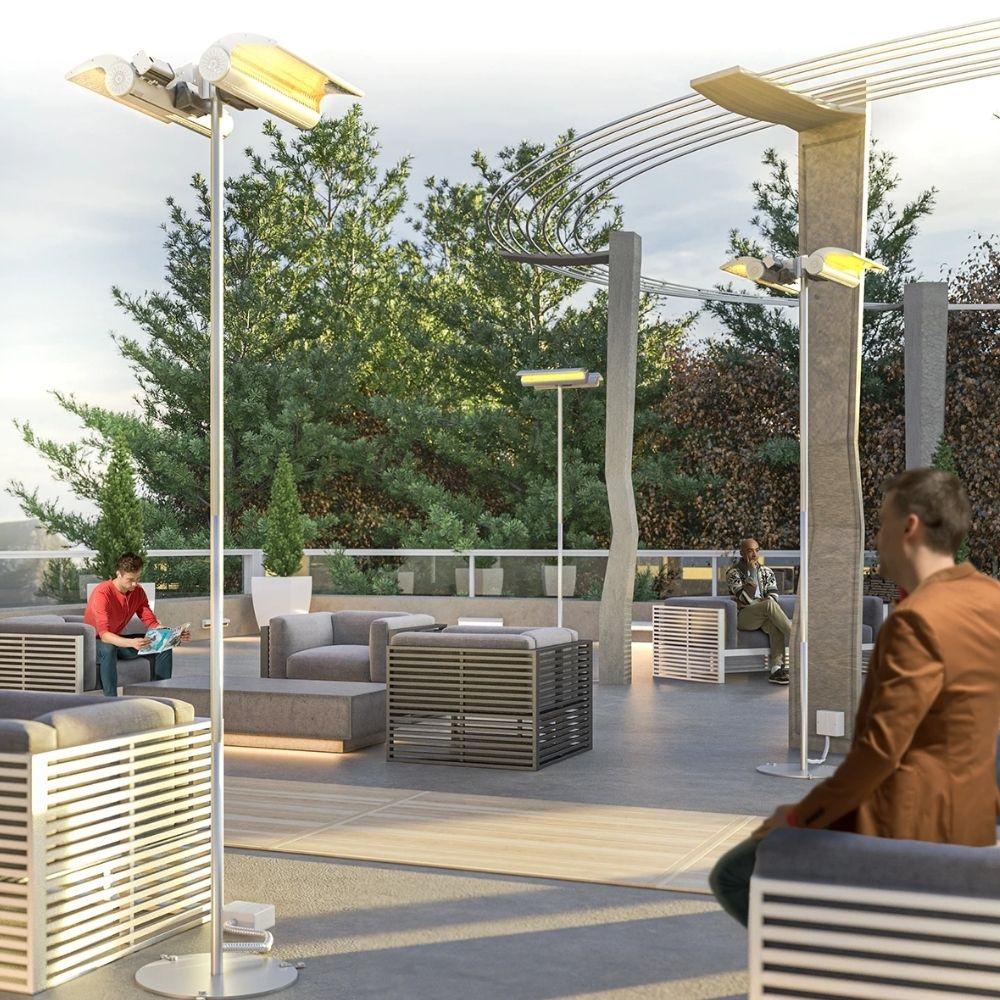 Dimplex DSH20W Indoor Outdoor Infrared Patio Heater - 1500W Electric Space Heater for Porch, Deck, Garden & Restaurant Use - White