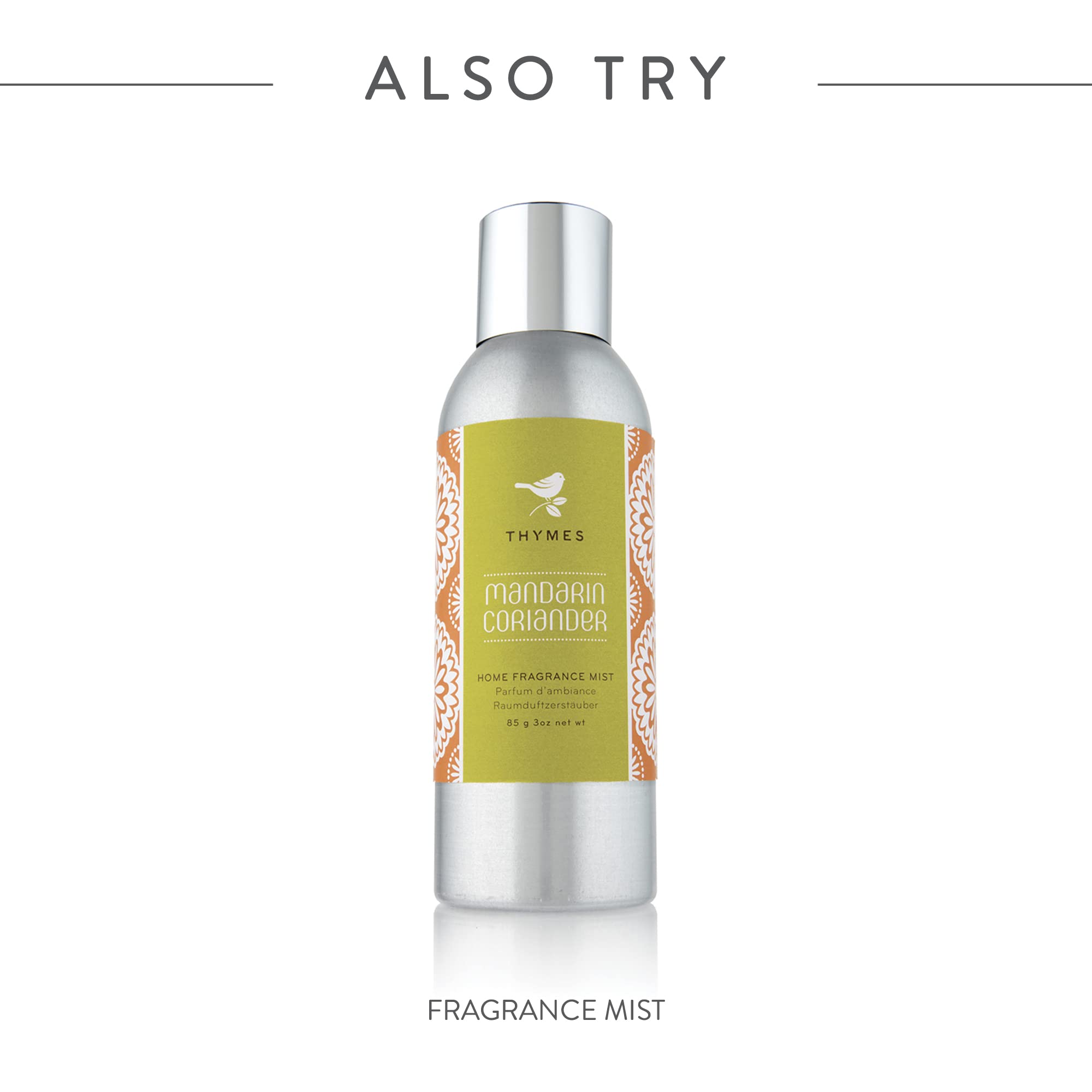 Thymes Linen Spray - 9 Fl Oz Mandarin Coriander Scented Room & Fabric Freshener for Home, Bedroom & Closet - Aromatherapy & Relaxation