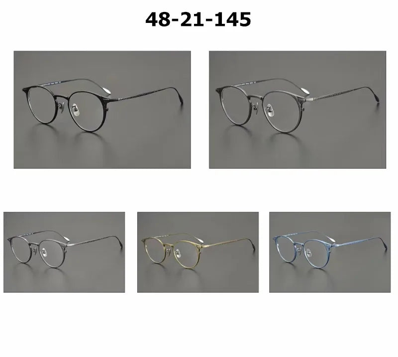 Aimee Unisex Full Rim Round Titanium Eyeglasses 21061 - Lightweight & Durable Frame for Men & Women - Perfect for Reading, Work & Everyday Use