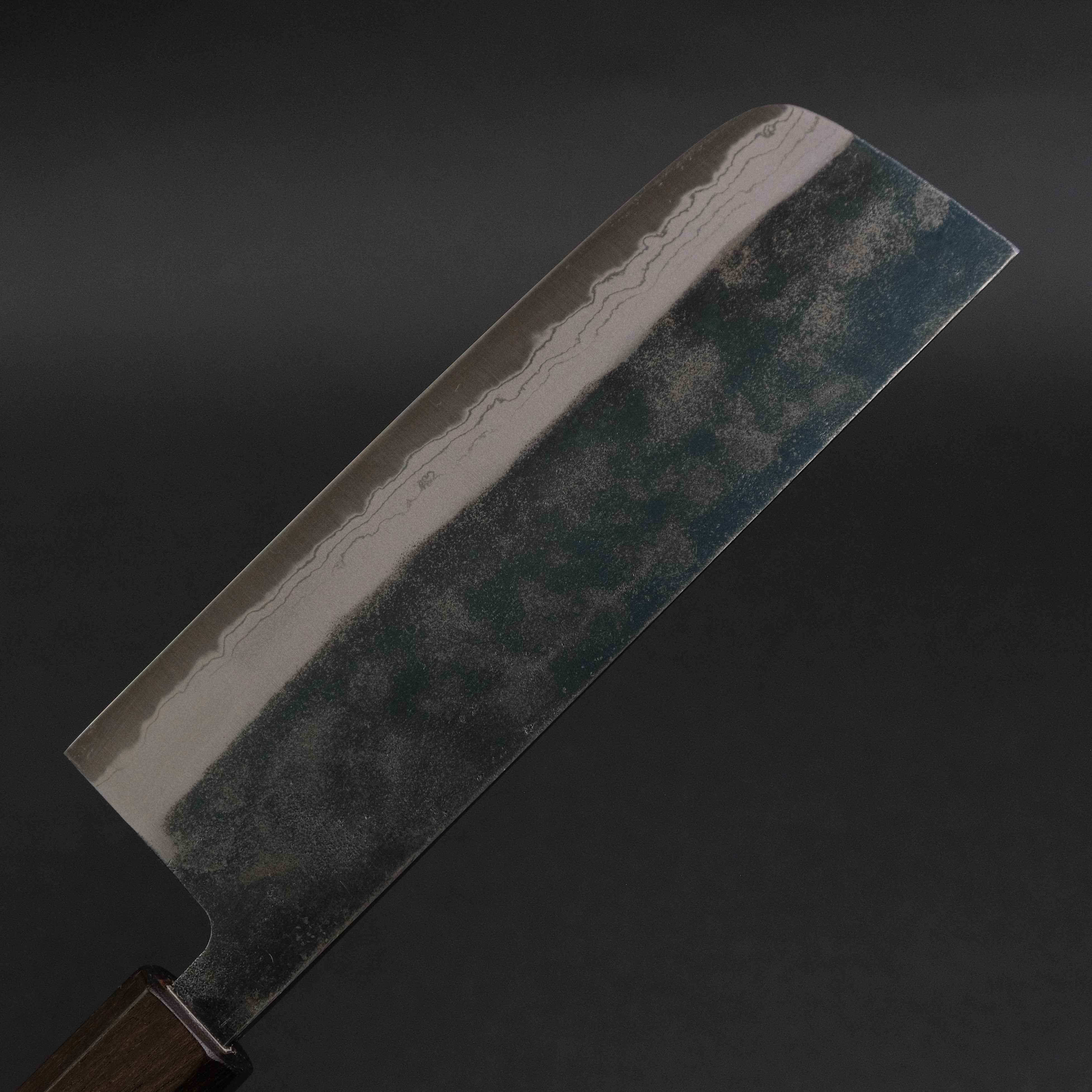 Hitohira Echizen NB White #2 Kurouchi Damascus Nakiri Knife 165mm - Premium Walnut Handle with Ziricote Ferrule - Japanese Chef Knife for Precision Vegetable Cutting & Slicing - Ideal for Home Cooks & Professional Kitchens