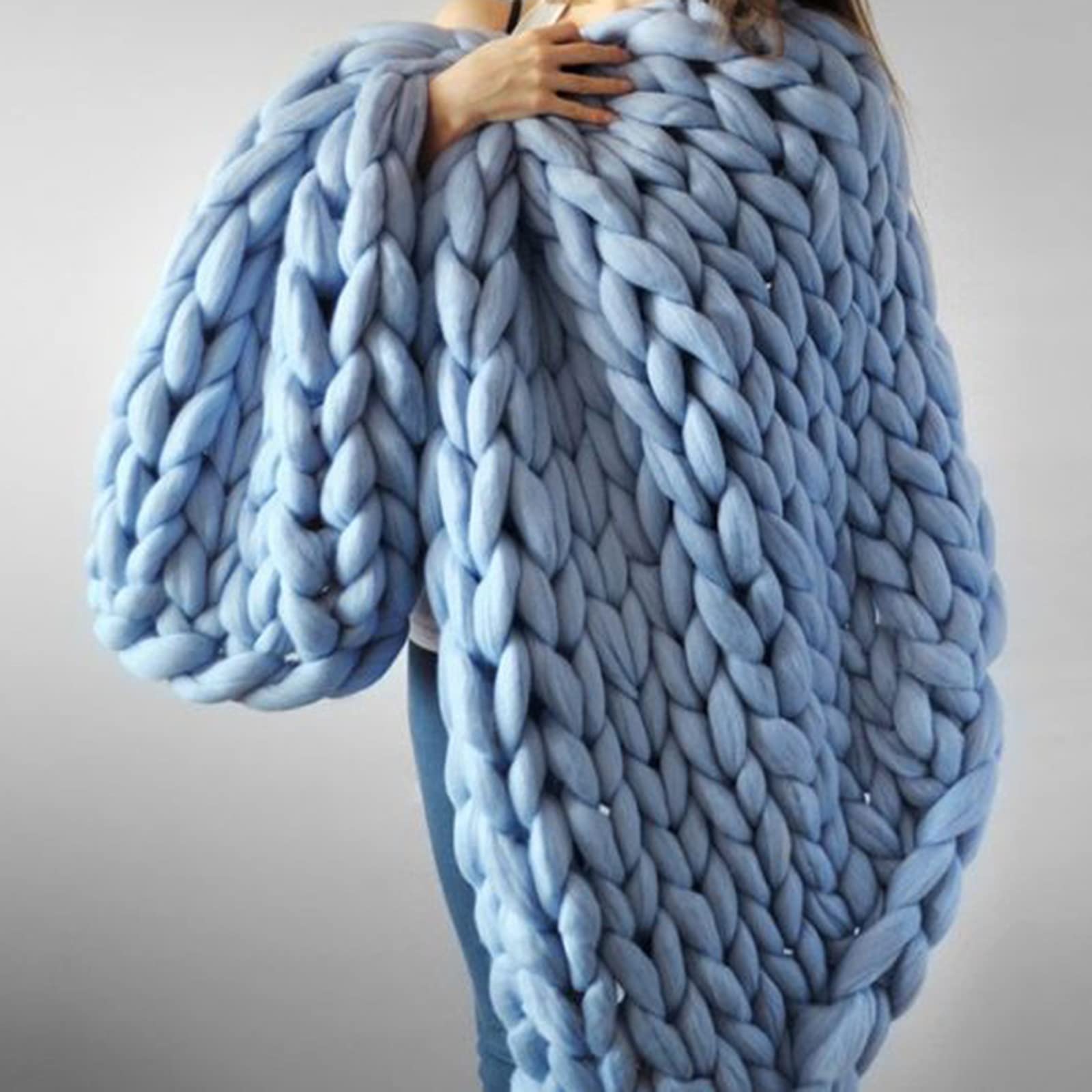 Handmade Chunky Knit Weighted Blanket - 100% Soft Knitted Yarn Throw for Bed, Sofa & Home Decor | Cozy & Warm for Living Room, Bedroom & Winter Nights