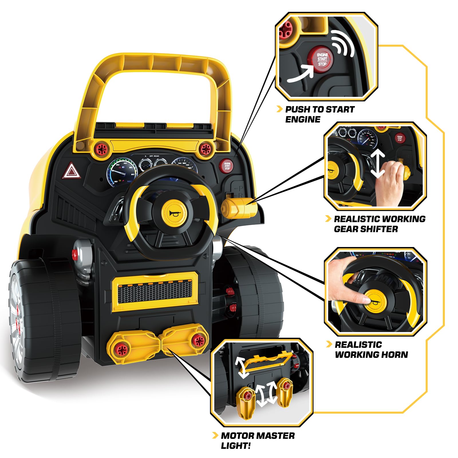 SpringFlower Kids Mechanic Repair Toy Set - Large Take Apart Truck Engine & Vehicle Builder Kit | STEM Learning Toys for Boys Ages 3-8 | Pretend Play Car Service Station for Birthday Gifts & Early Education