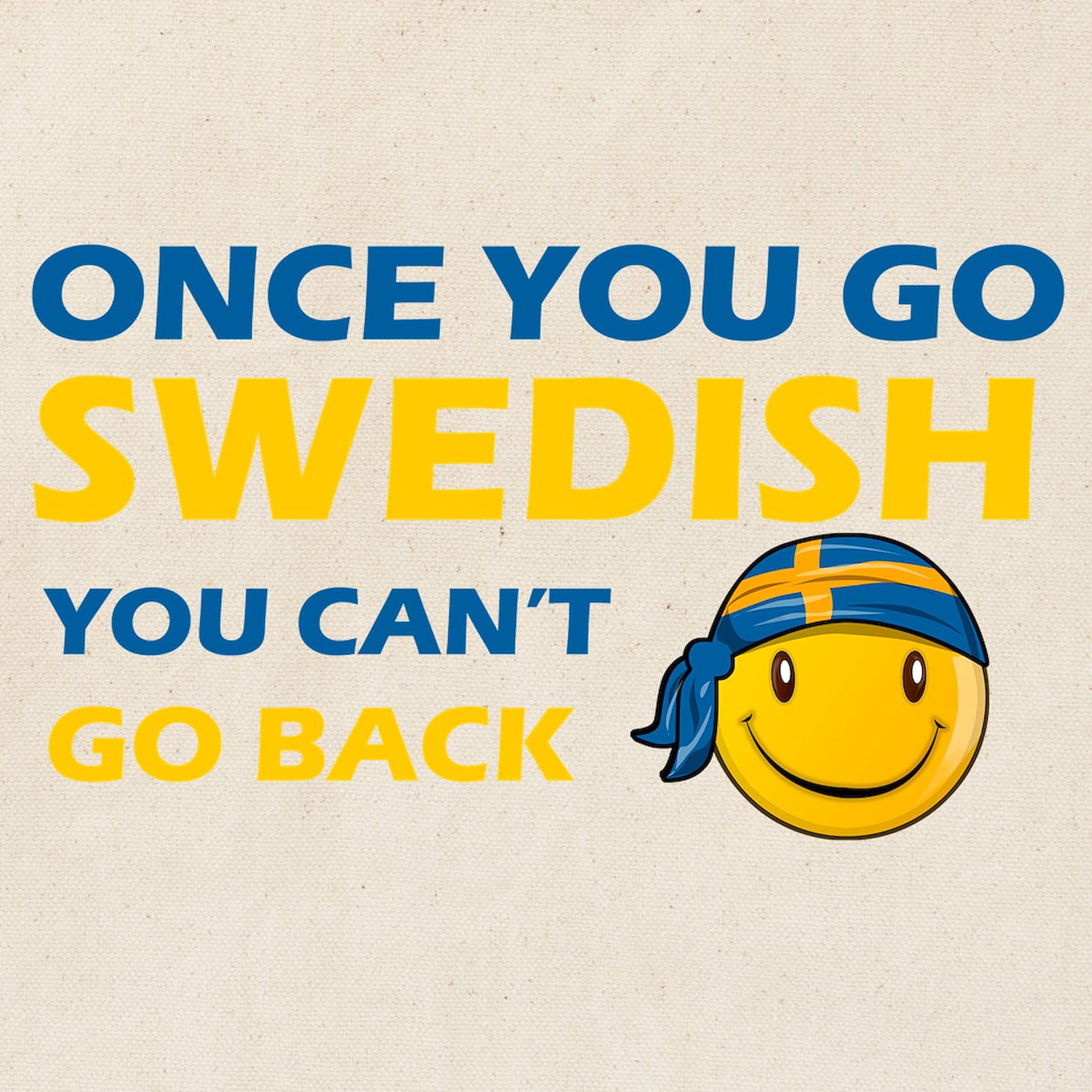 Funny Swedish Flag Designs Tote Bag - Natural Canvas Reusable Shopping Bag for Groceries, Beach & Everyday Use | Eco-Friendly & Durable