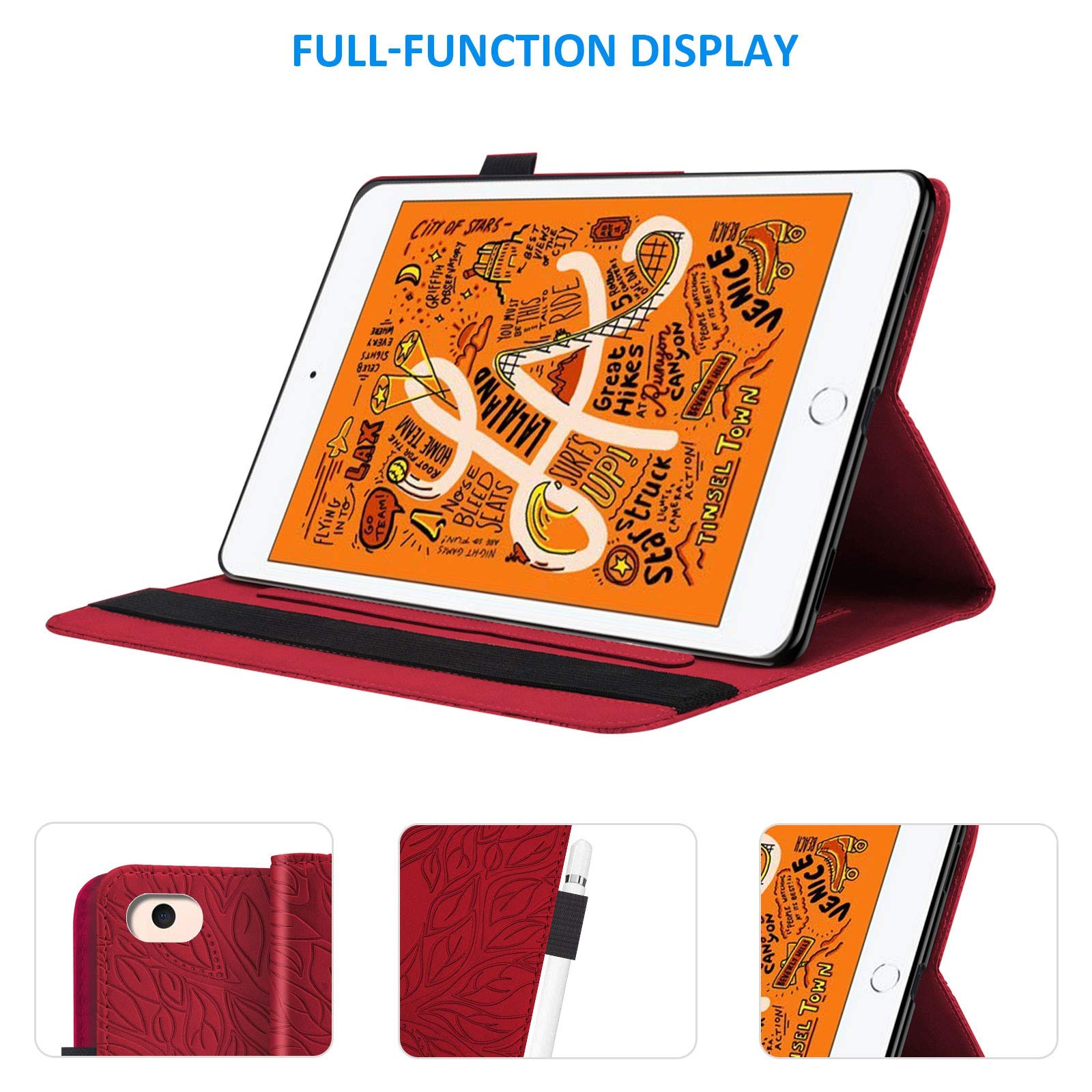 Dteck Premium Leather Smart Folio Case for iPad Mini 5th/4th/3rd/2nd/1st Gen 7.9