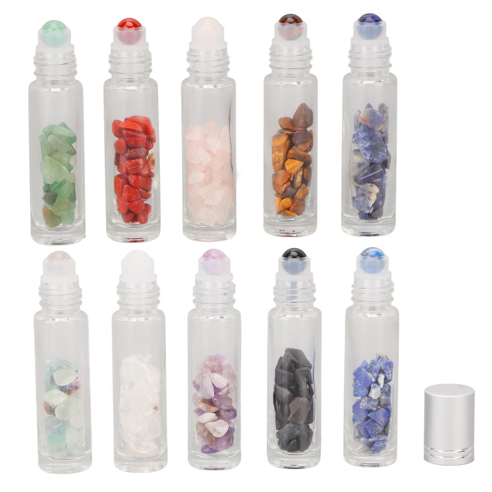 10pcs Essential Oil Roller Bottles - Leakproof Clear Glass Aromatherapy Bottles for DIY Perfume, Essential Oils & Massage | Perfect for Travel, Home Spa & Relaxation Therapy