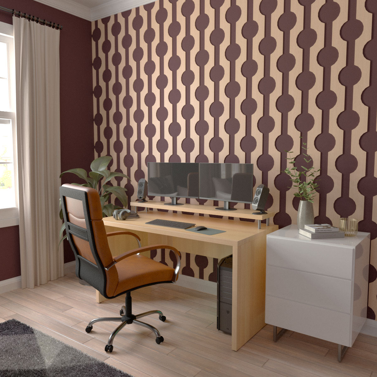 Pomeroy Adjustable Wood Slat Wall Kit - DIY Modern Wall Panel for Home & Office Decor - Perfect for Living Room, Bedroom, and Commercial Spaces