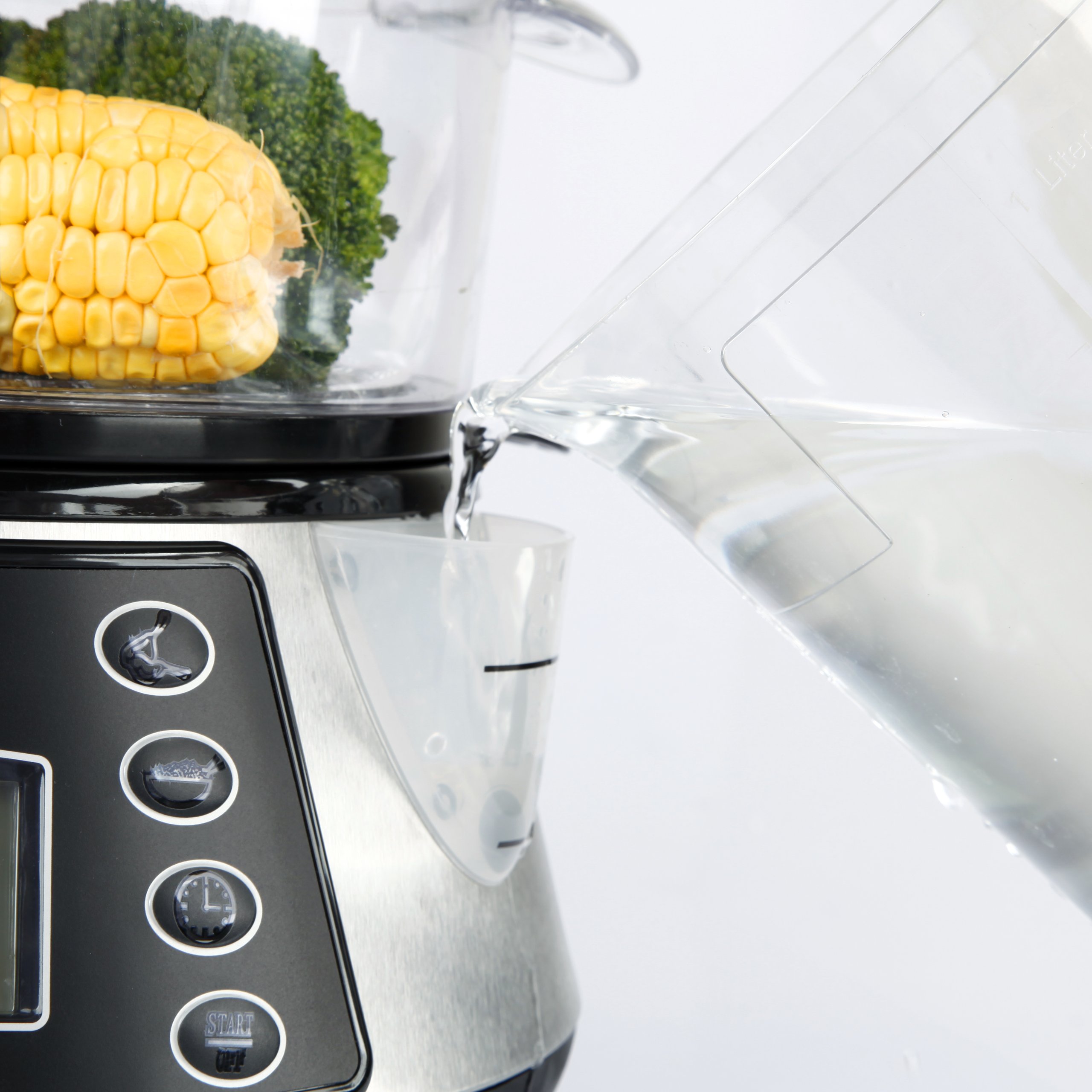NaturoPure 11.5L Electric Food Steamer - 3-Tier Stainless Steel Steamer with 6 Preset Modes, 99-Minute Timer & 800W Power - Perfect for Healthy Cooking, Meal Prep & Rice Steaming (Includes Rice Bowl)