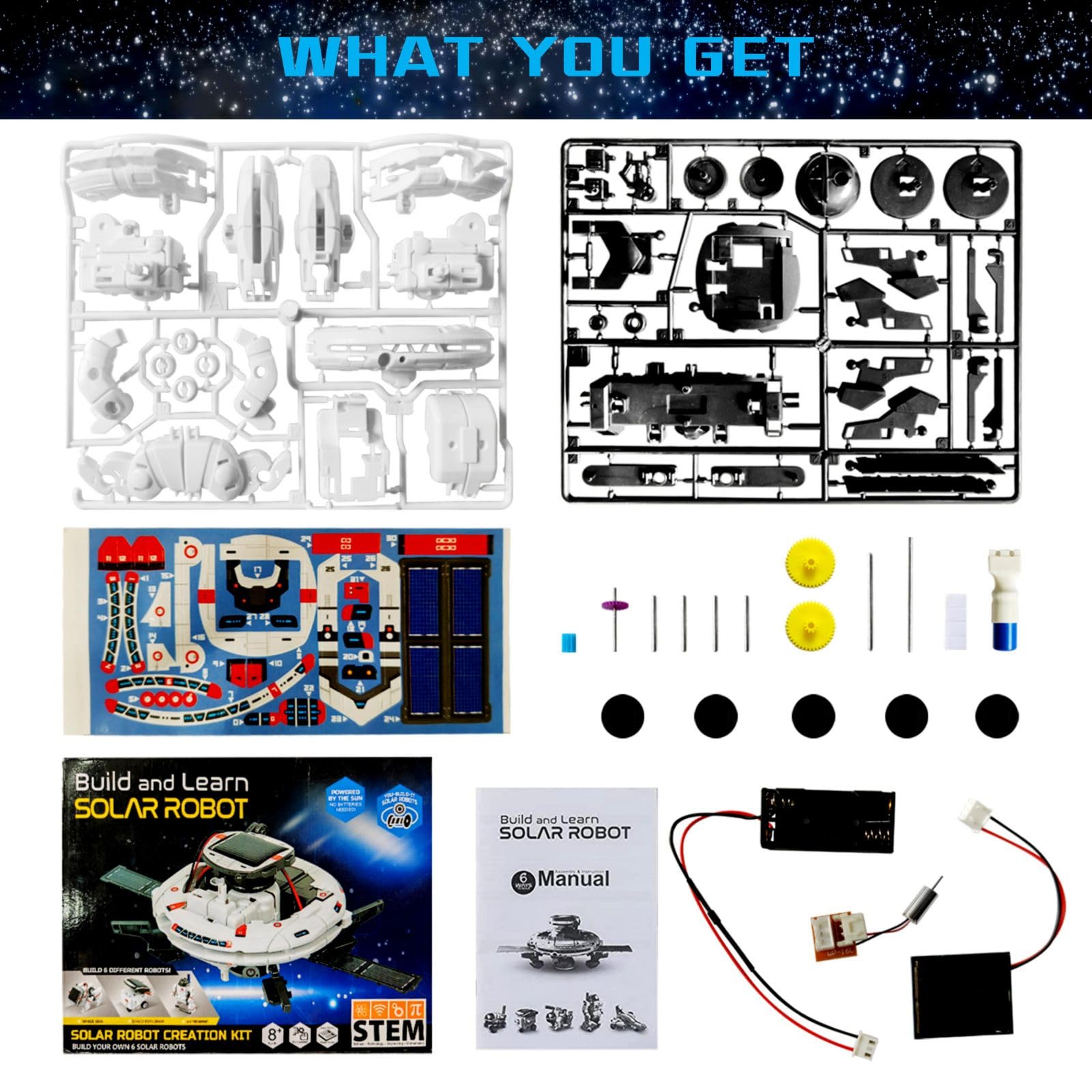 STEM 6-in-1 Solar Robot Kit for Kids 8-12 - Educational Science Building Toys, DIY Engineering Projects for Boys & Girls Ages 8-12 - Perfect Birthday Gift for Teens - Fun Learning Activities for Home & Classroom