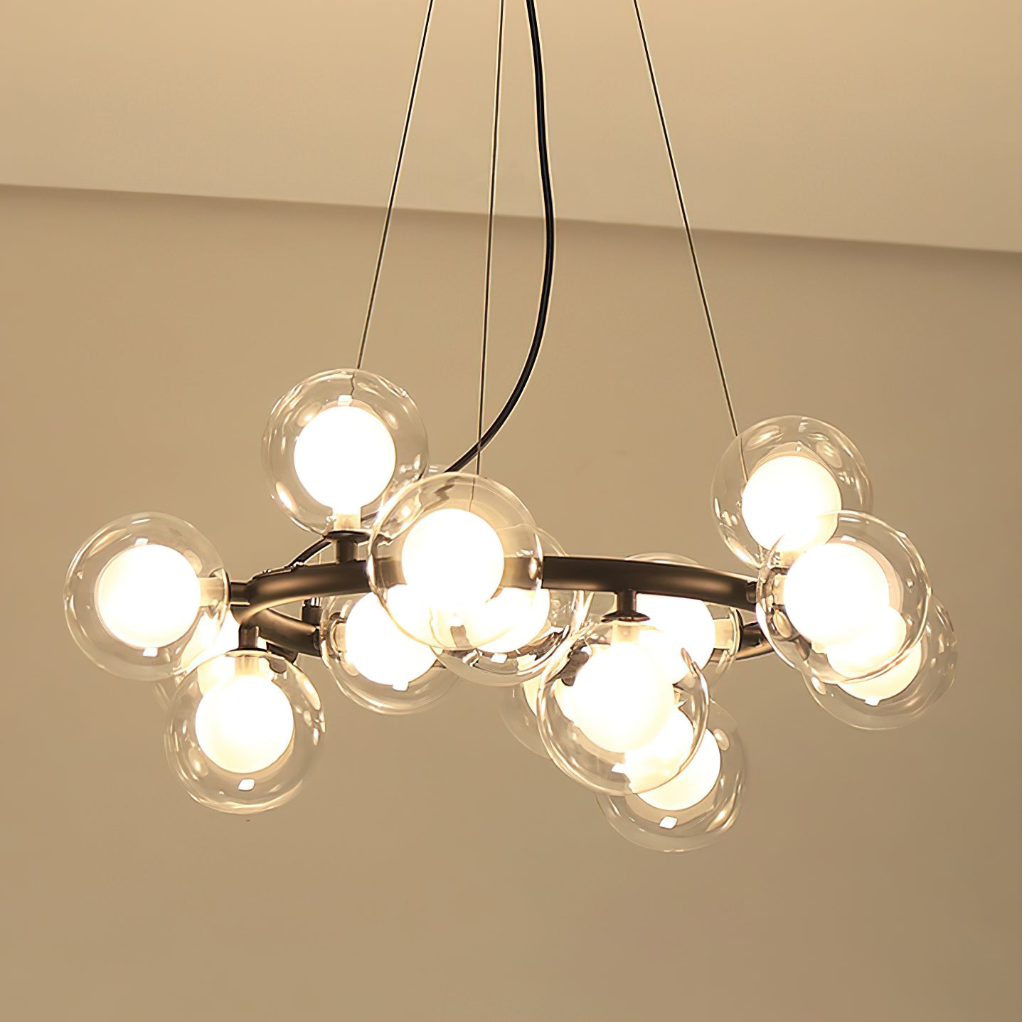 Stylish Bubble Ball Chandelier - Modern Crystal Glass Pendant Light Fixture for Dining Room, Bedroom & Living Room Decor | Perfect for Home, Hotel and Wedding Venue Lighting
