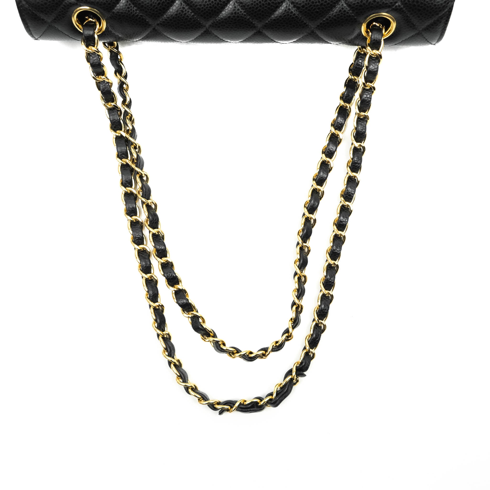 Chanel Classic Medium Double Flap Bag in Black Caviar Leather with Gold Hardware - Luxury Handbag for Women, Perfect for Work, Evening & Special Occasions