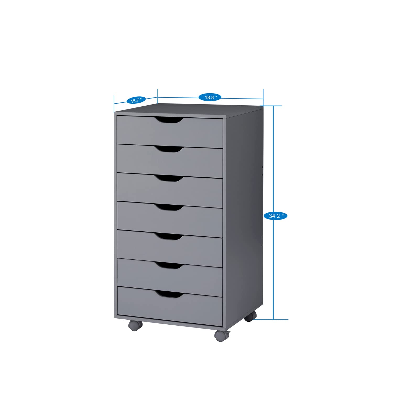Naomi White 5-Drawer Rolling Storage Cabinet for Office & Home