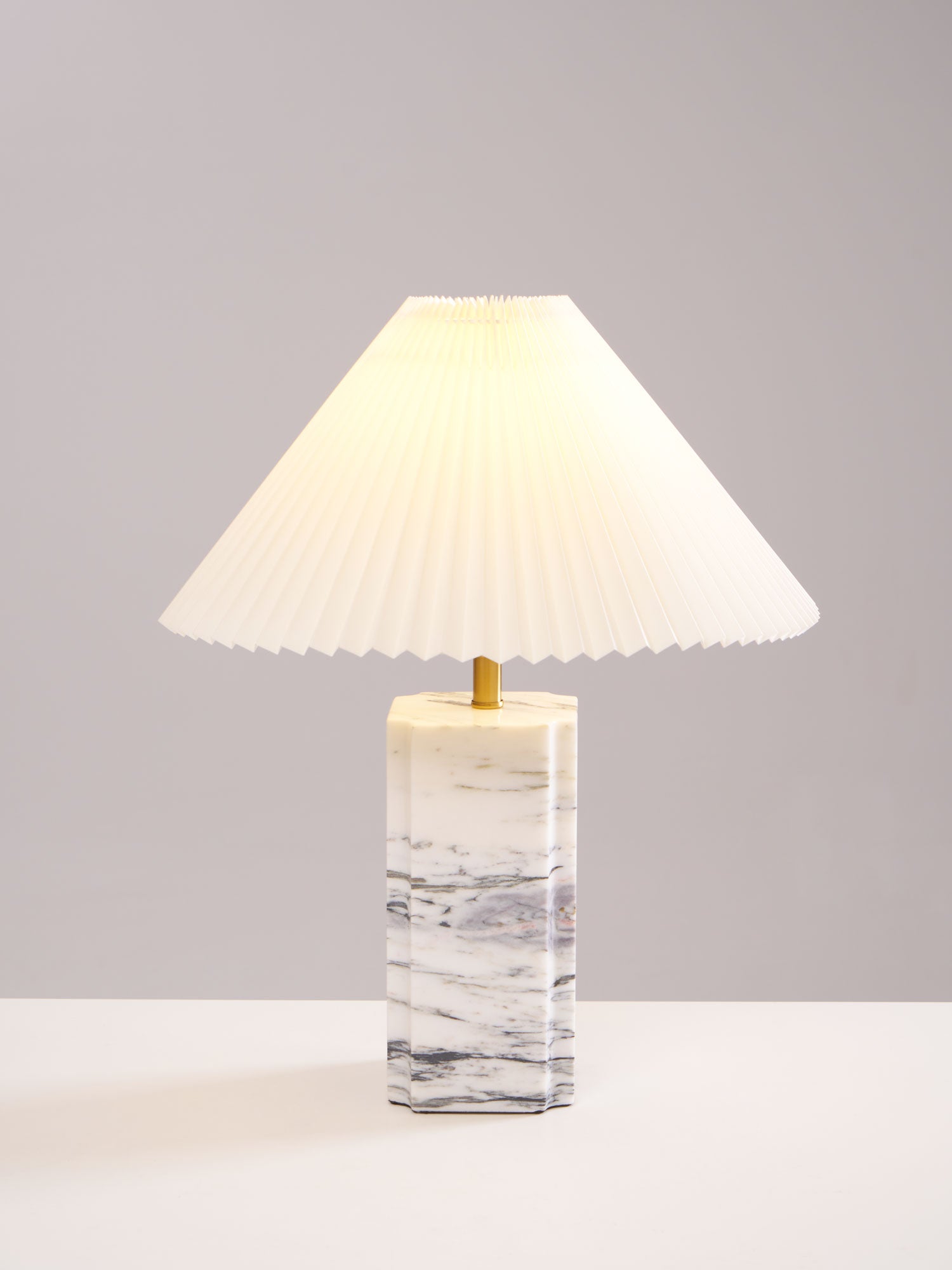 Bianca Marble Table Lamp - Elegant Home Decor Lighting for Bedroom, Living Room & Office | Modern Nightstand Lamp with Natural Stone Base