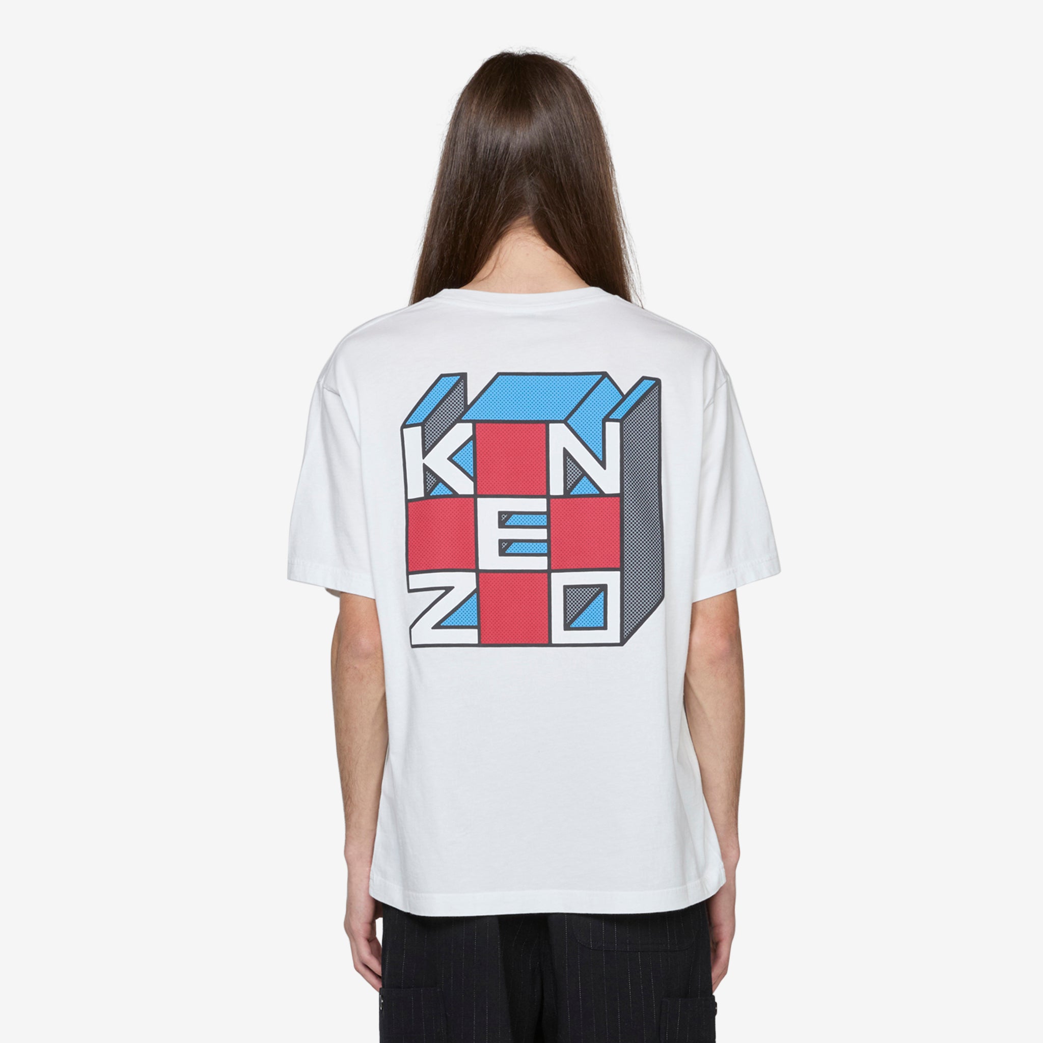KENZO Kube Oversized T-Shirt in Off-White | Streetwear Fashion for Men & Women | Perfect for Casual Outings & Urban Style